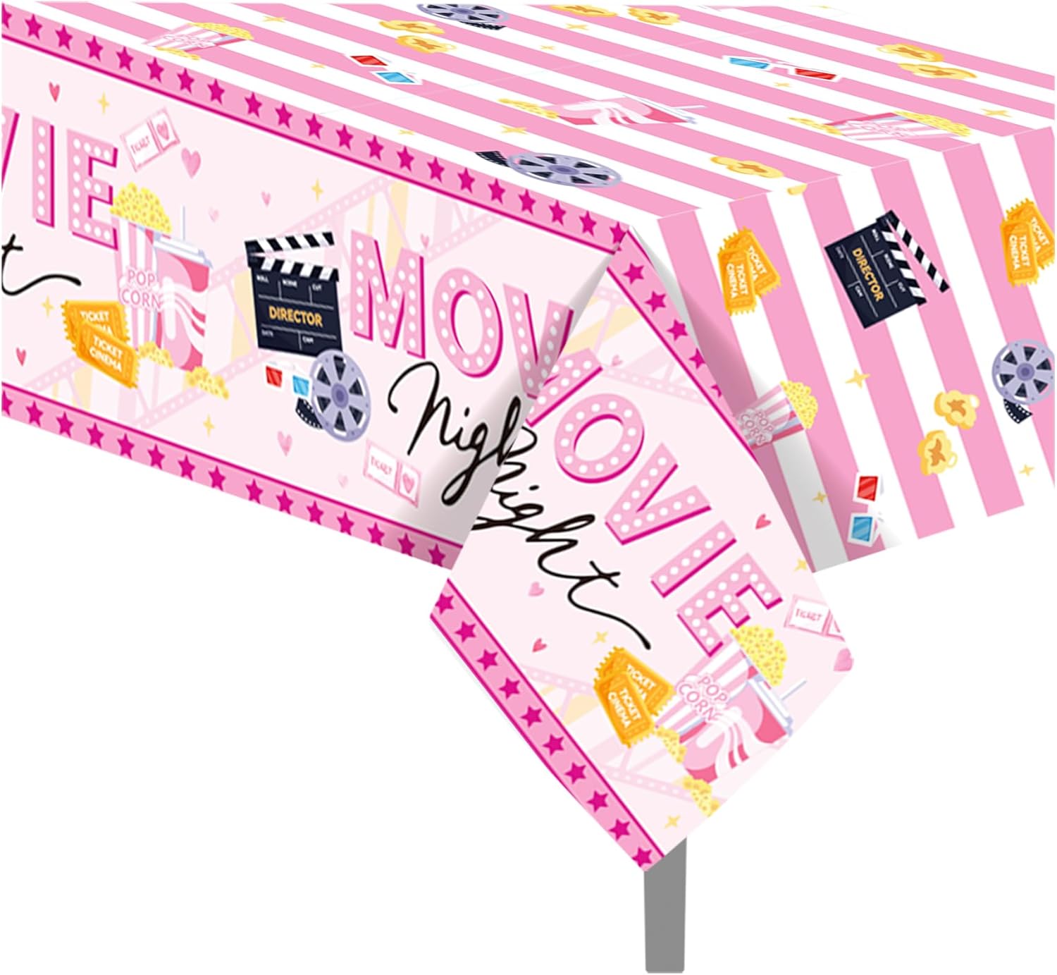 CC HOME Pink Popcorn Party Tablecloth 54x87 Inch