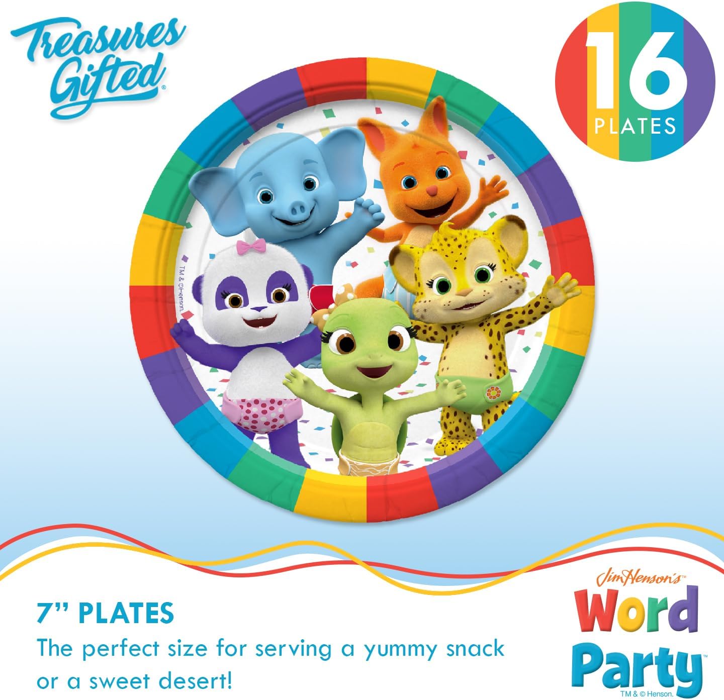 Treasures Gifted Word Party Birthday Decor Plates Napkins Set
