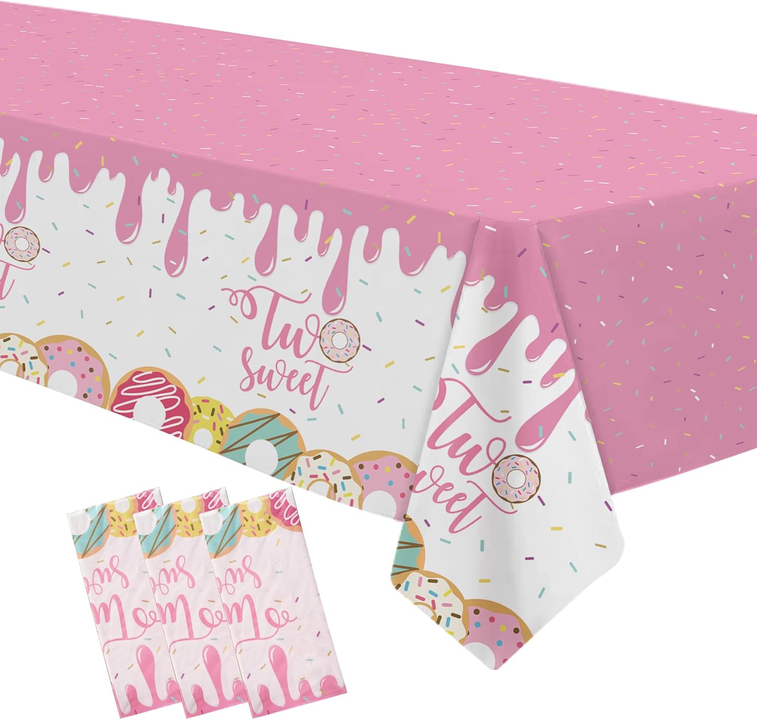 Donut 2nd Birthday Tablecloth Set 3 Pack