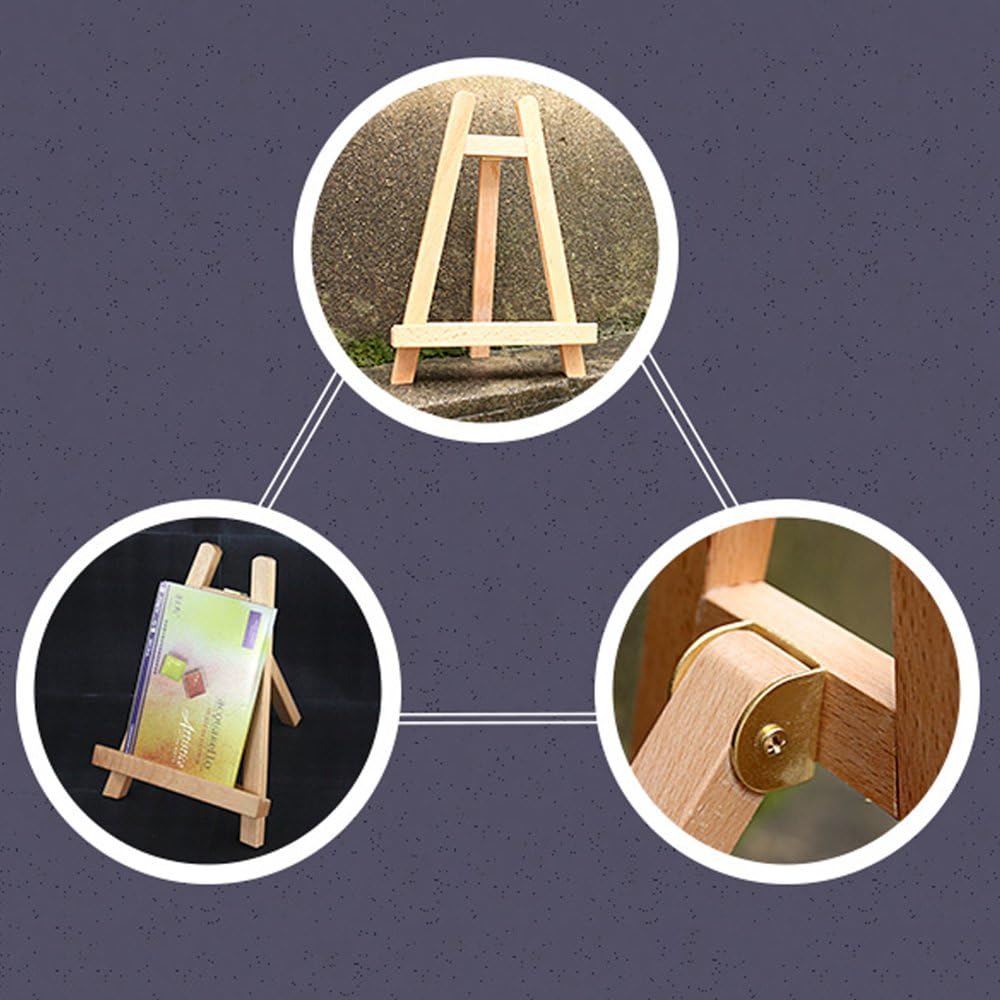 Fellibay Art Display Easel Set 28cm 2Pcs Wooden Portable for Kids