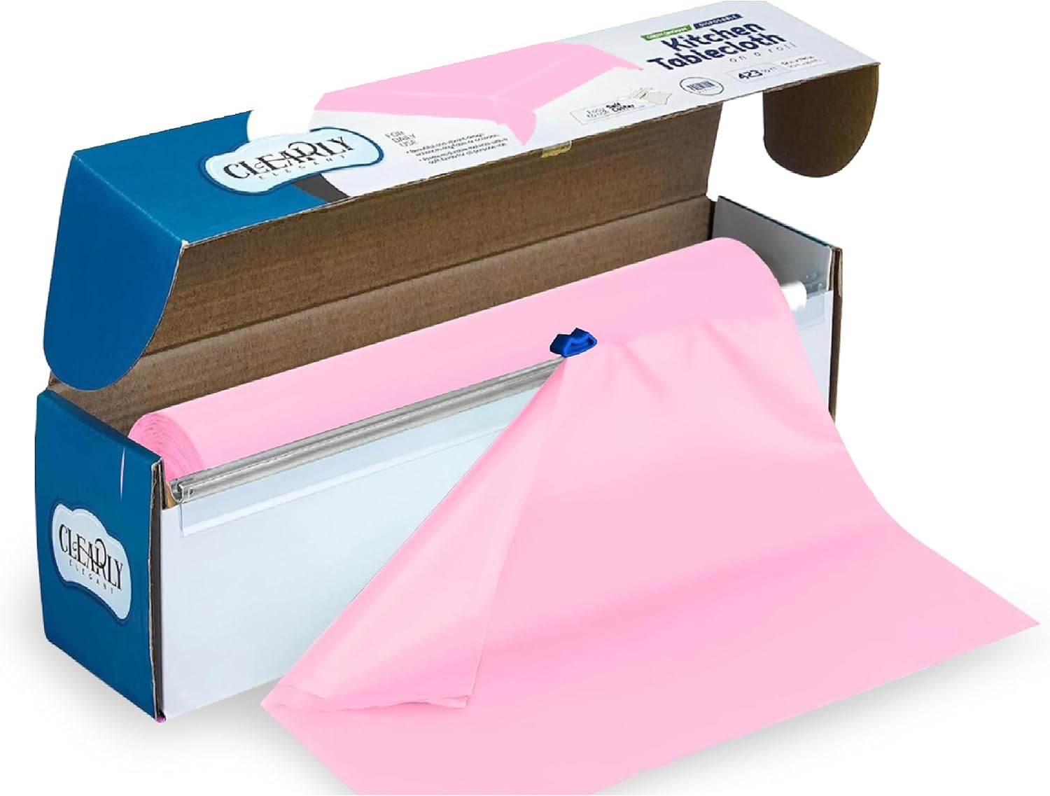 Clearly Elegant PINK Disposable Plastic Tablecloth Roll 54x108 Inches