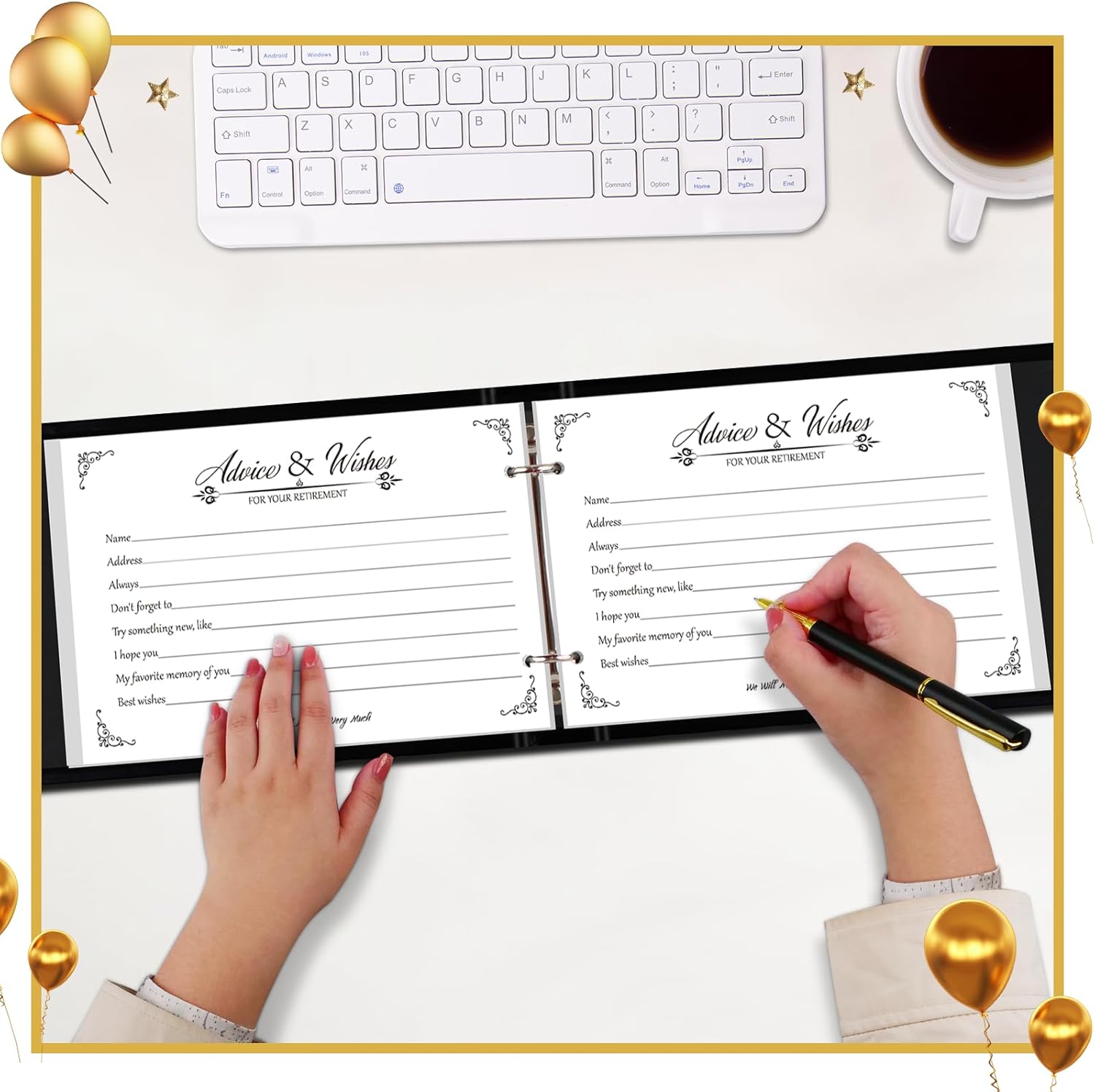 Retirement Guest Book with Signature Pen Set