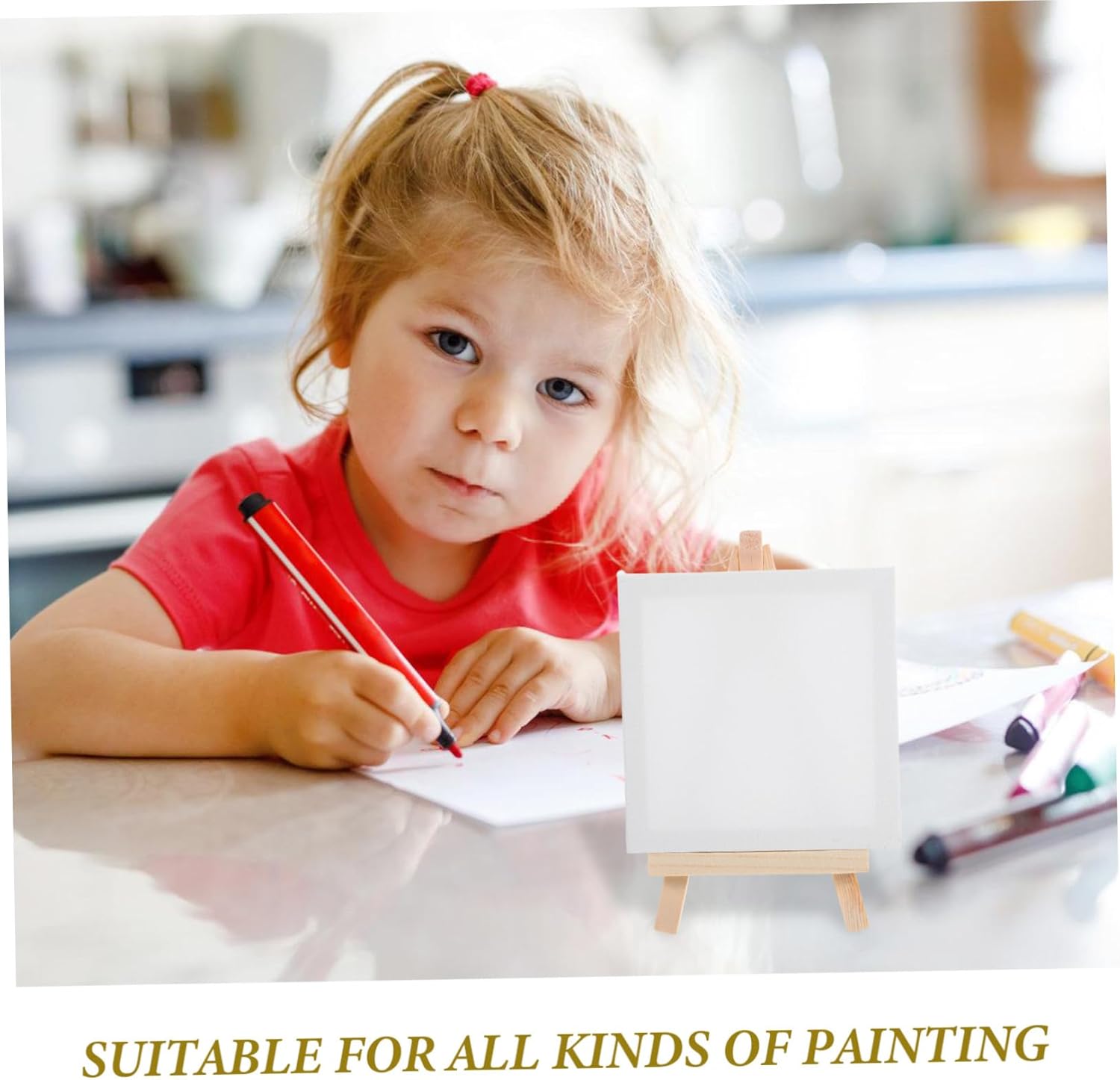 LIFKOME 12Pcs Small Canvases with Easels for Painting and Arts