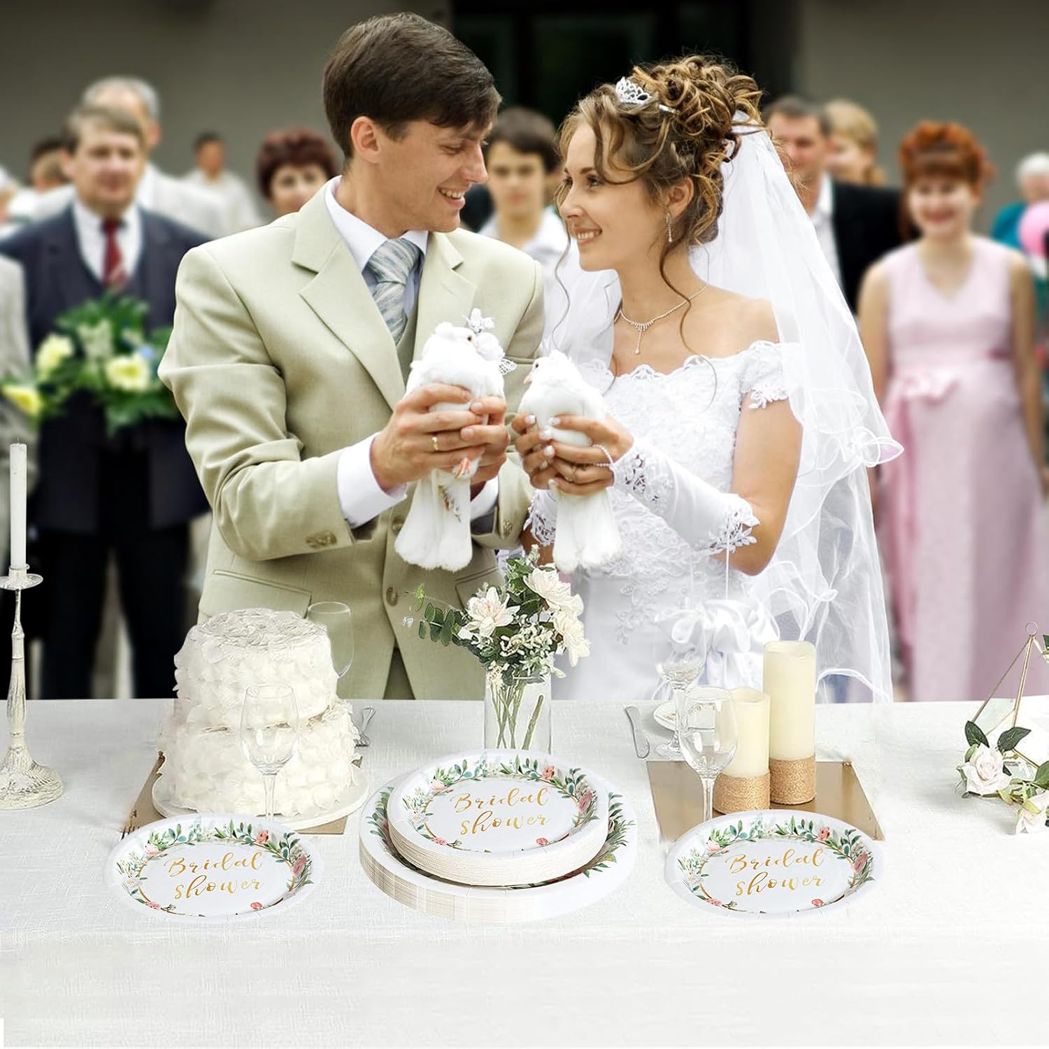 Qifu Bridal Shower Tableware Set for 24 Guests