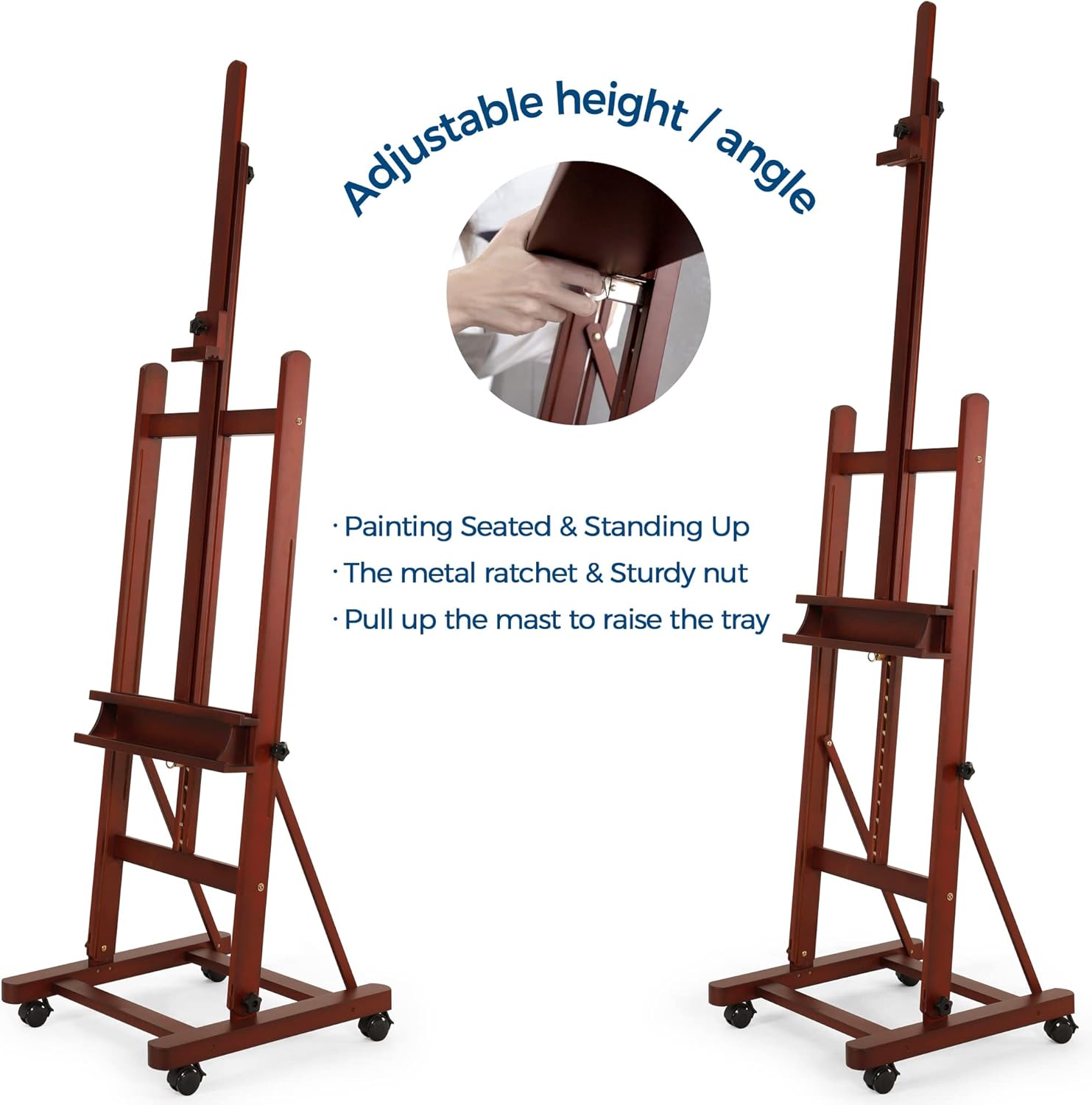 VISWIN Adjustable Foldable H-Frame Easel with 4 Wheels