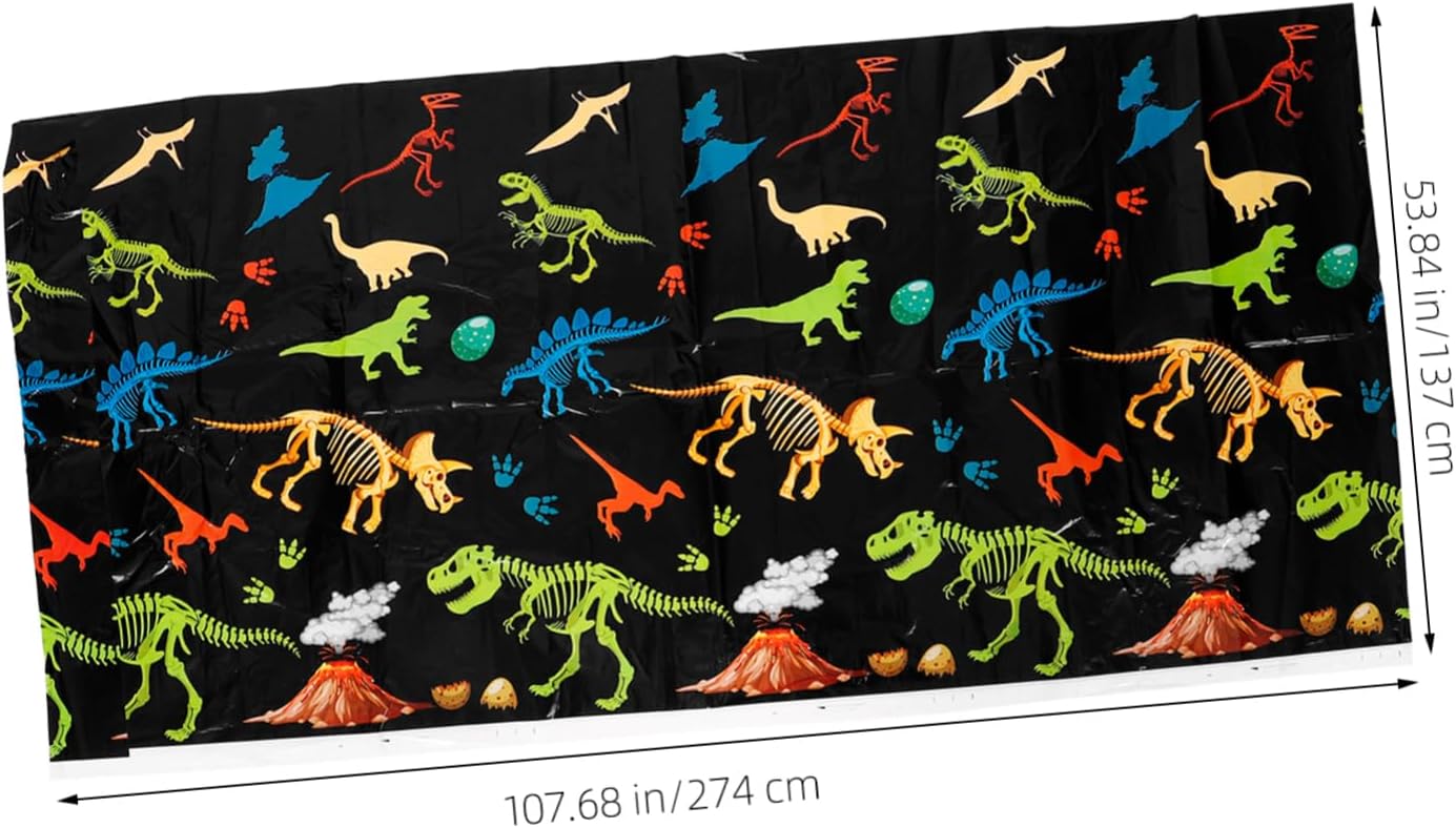 Dinosaur Pattern Disposable Tablecloth for Birthday Parties and Gatherings