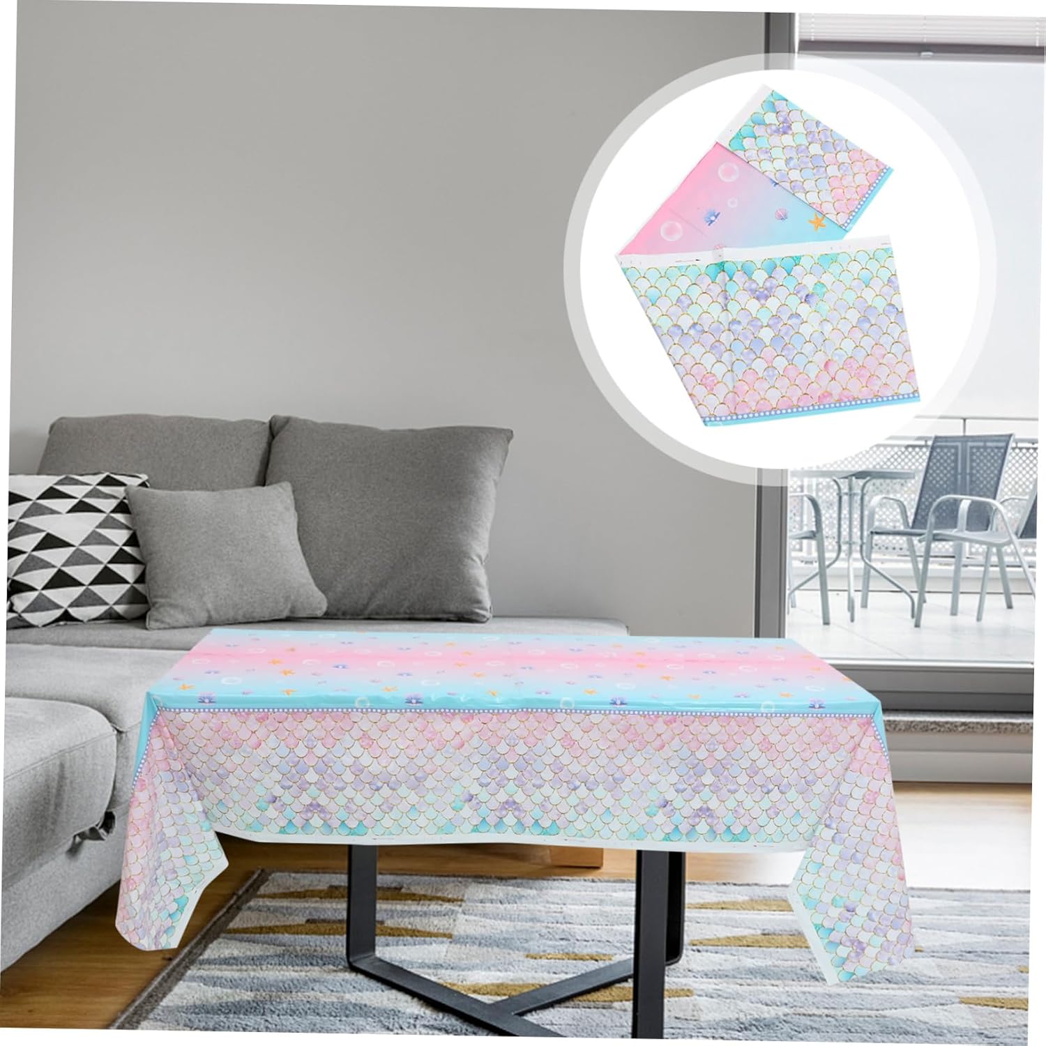 STOBAZA Mermaid Tablecloth for Birthday Parties