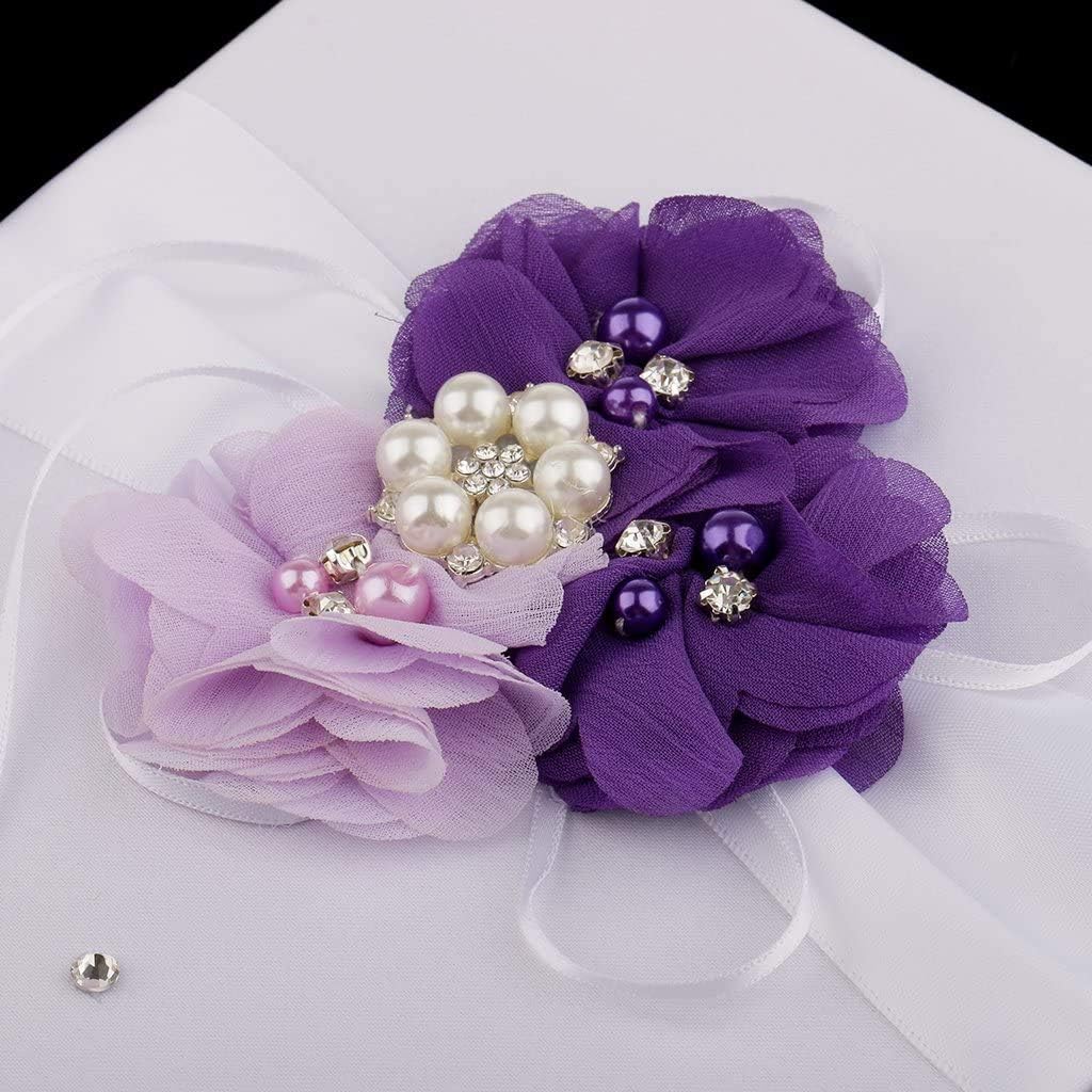 Wedding Guest Book and Pen Set Purple