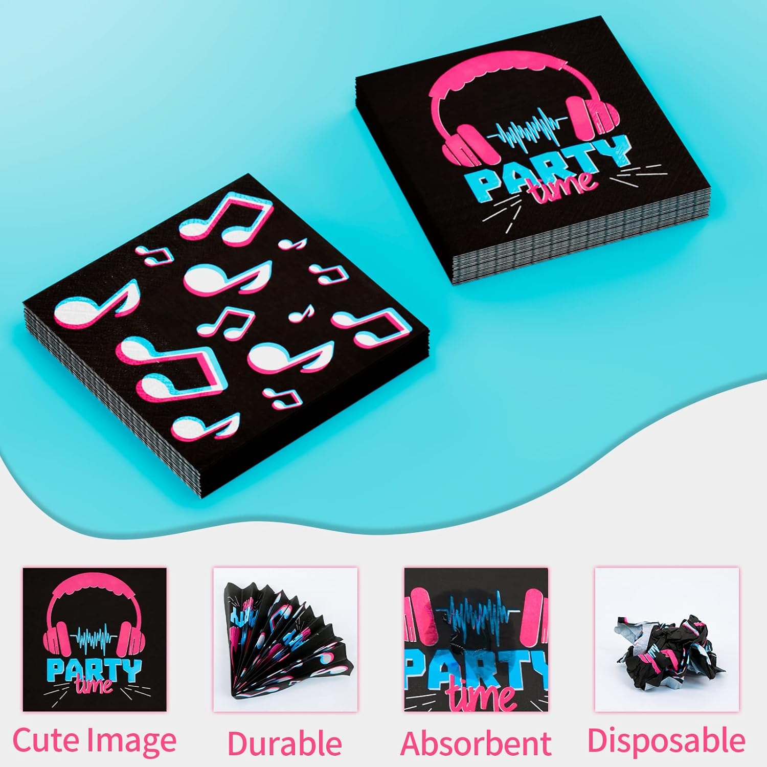 DYLIVeS 180 Pcs Music Party Decorations for Girls