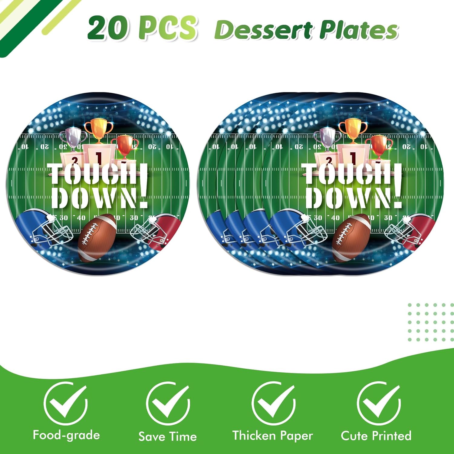 62Pcs Football Party Decorations Set for 20 Guests
