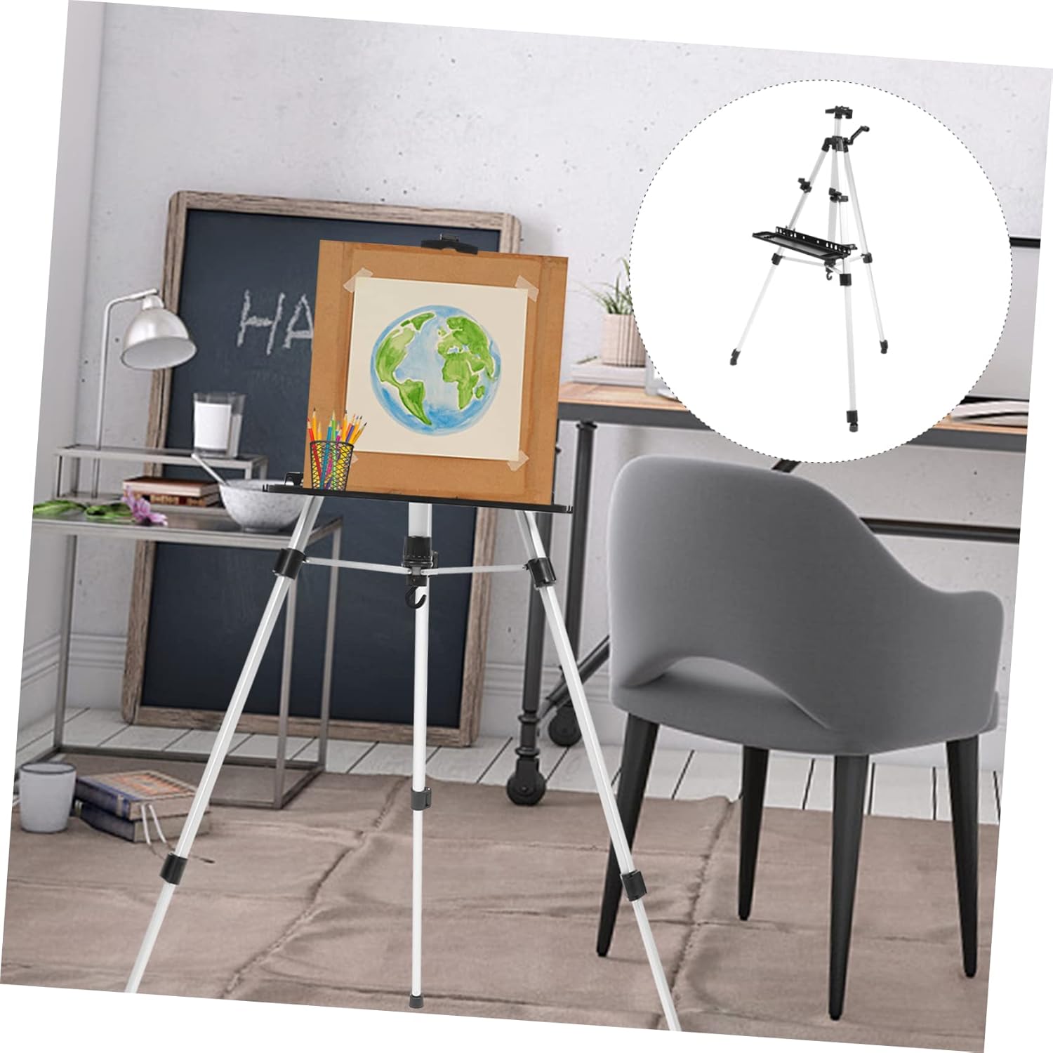 DOITOOL Foldable Adjustable Easel Stand With Tray for Artists