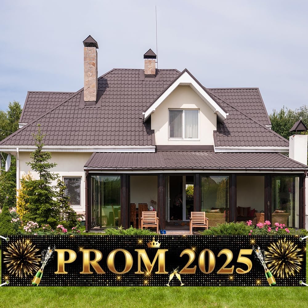 OFILA 2025 Prom Banner 118x197 Inches Black Gold