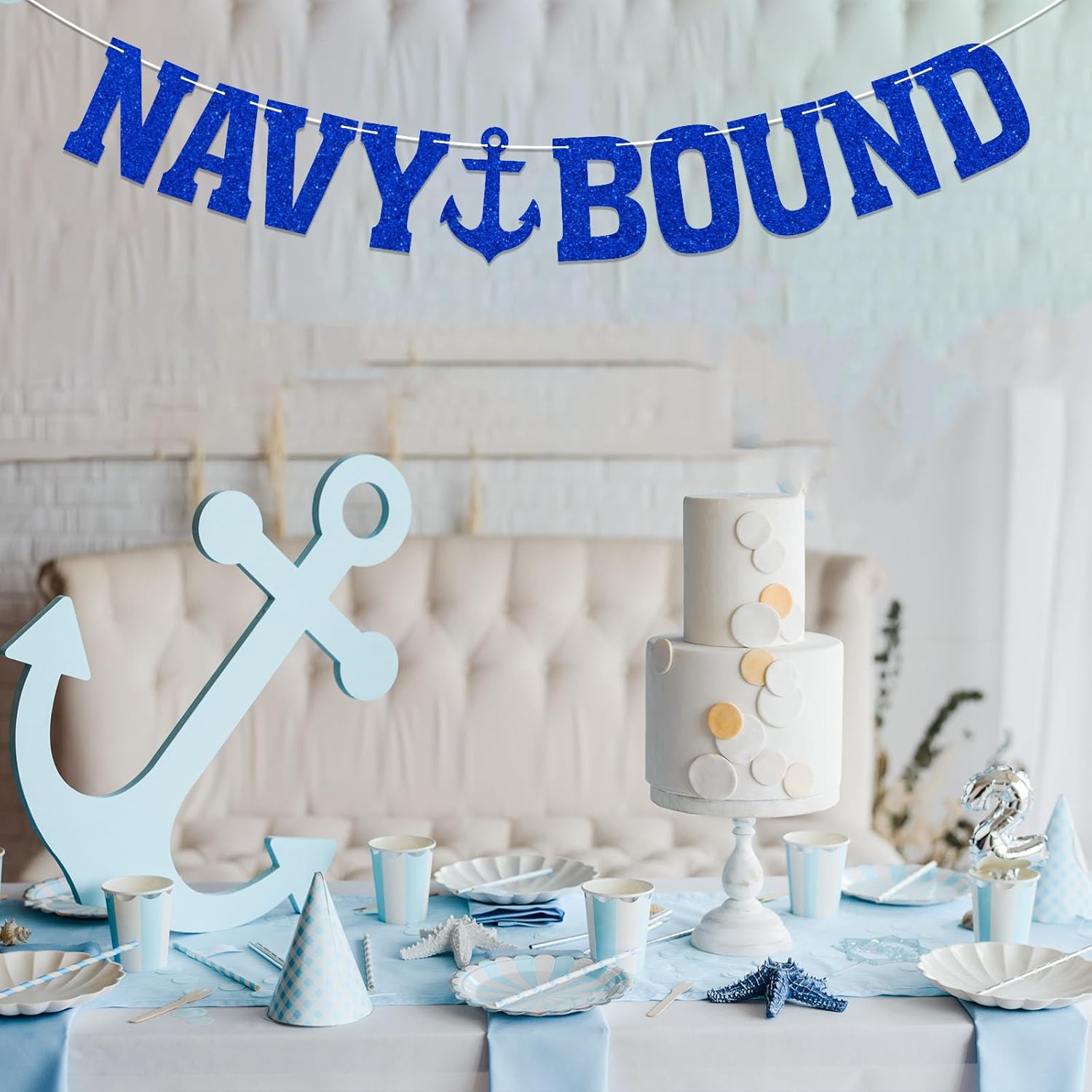 Navy Bound Banner - Army Party Decorations