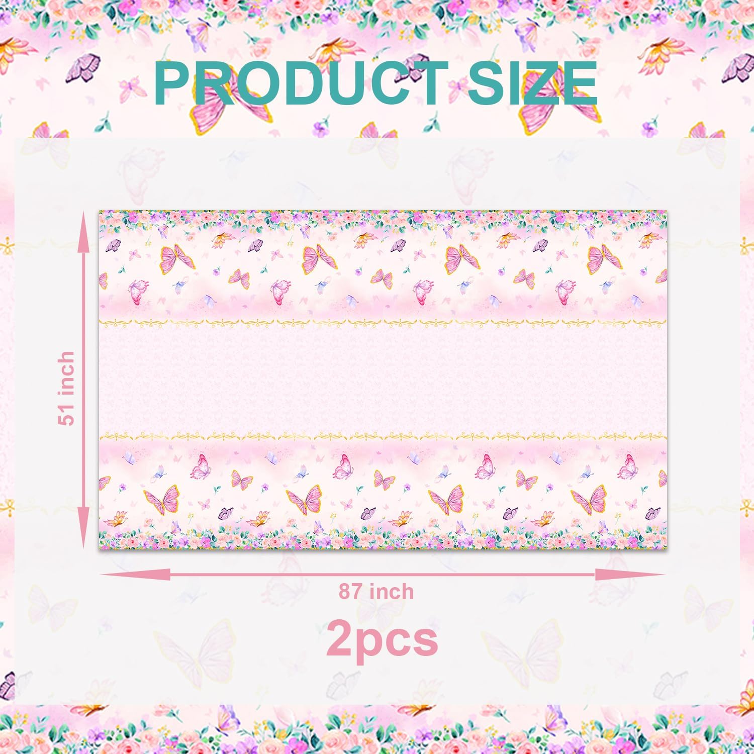2pcs Butterfly Tablecloth for Party Decorations