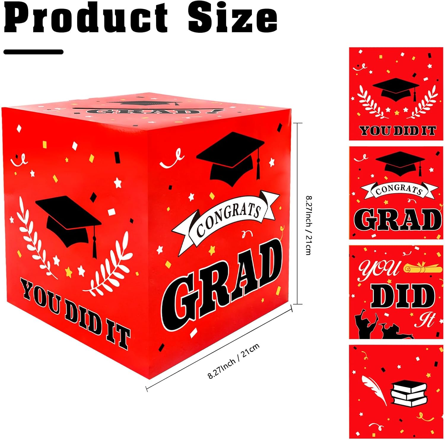 2025 Graduation Card Box - Red Decorative Holder for Party
