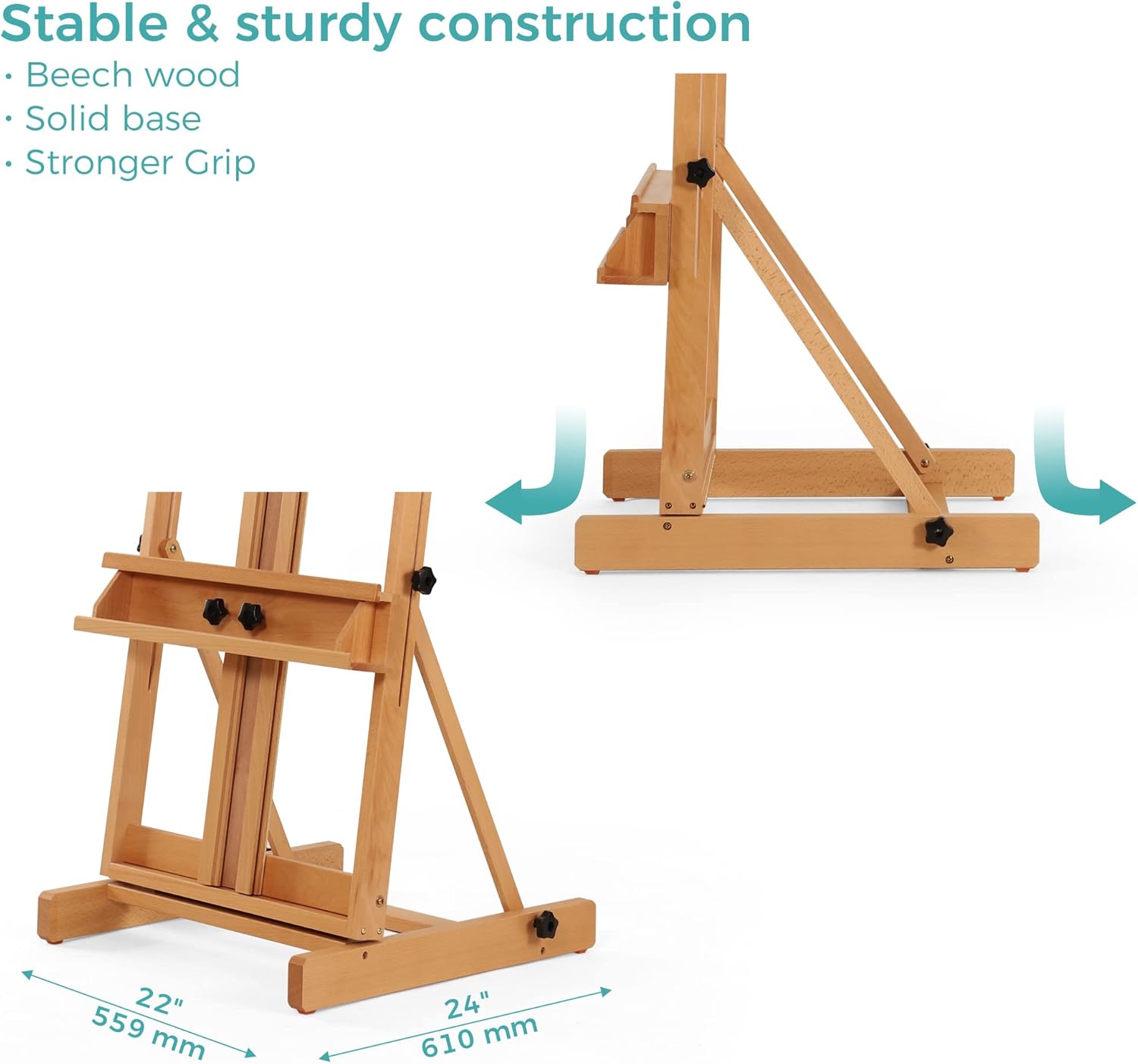 VISWIN Large Adjustable H-Frame Easel with Storage Tray