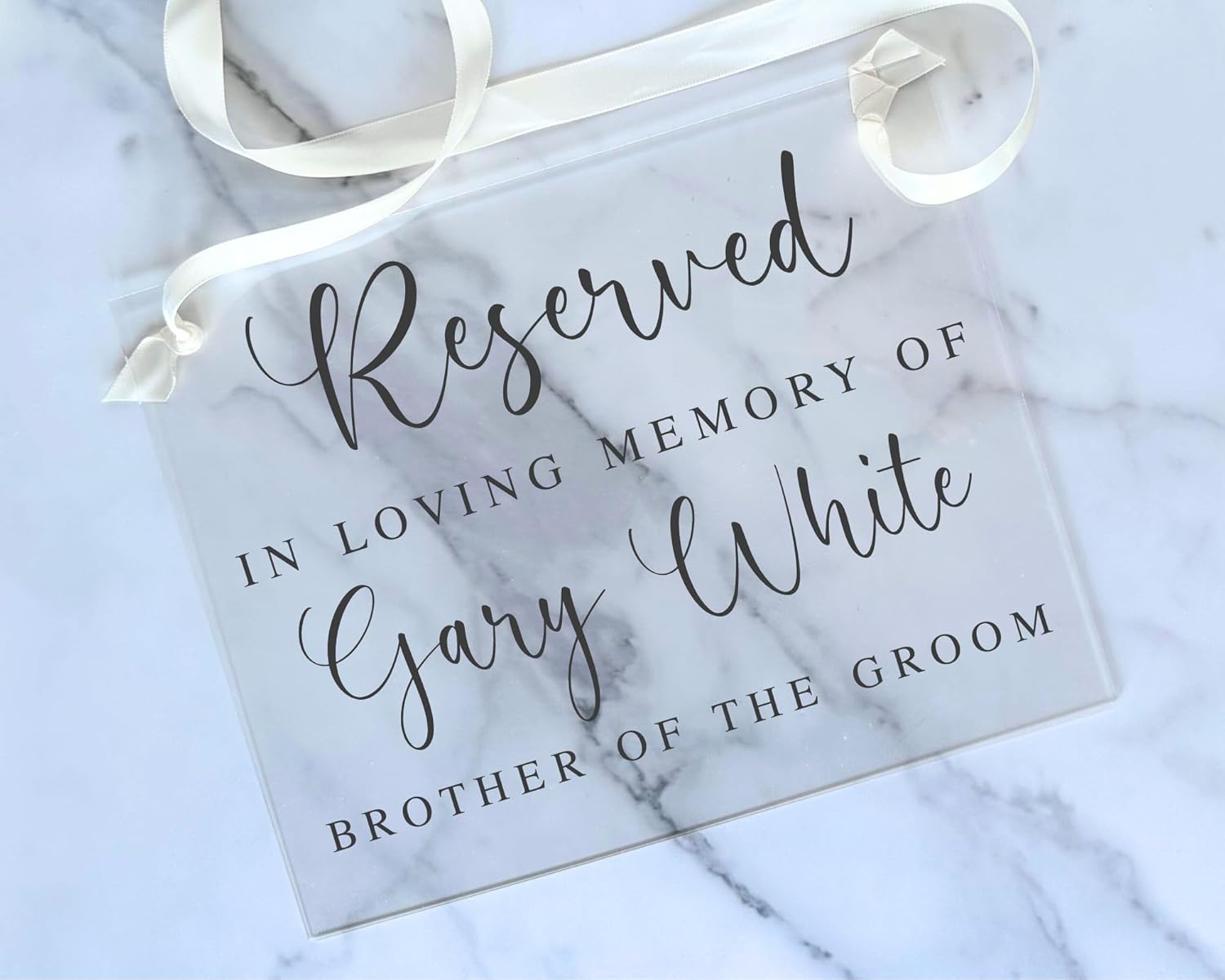 Acrylic Reserved In Loving Memory Sign for Weddings and Memorials