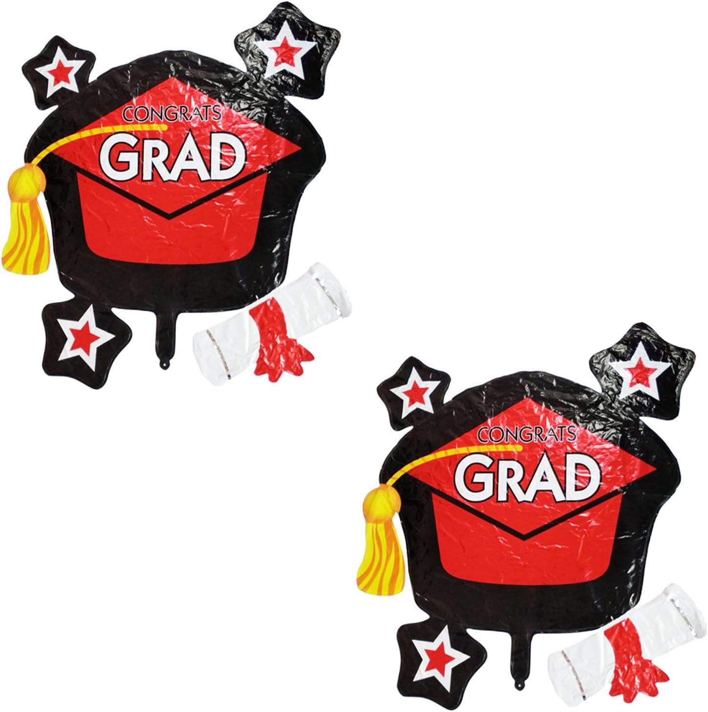 Soochat Graduation Cap Balloons 2Pcs Red