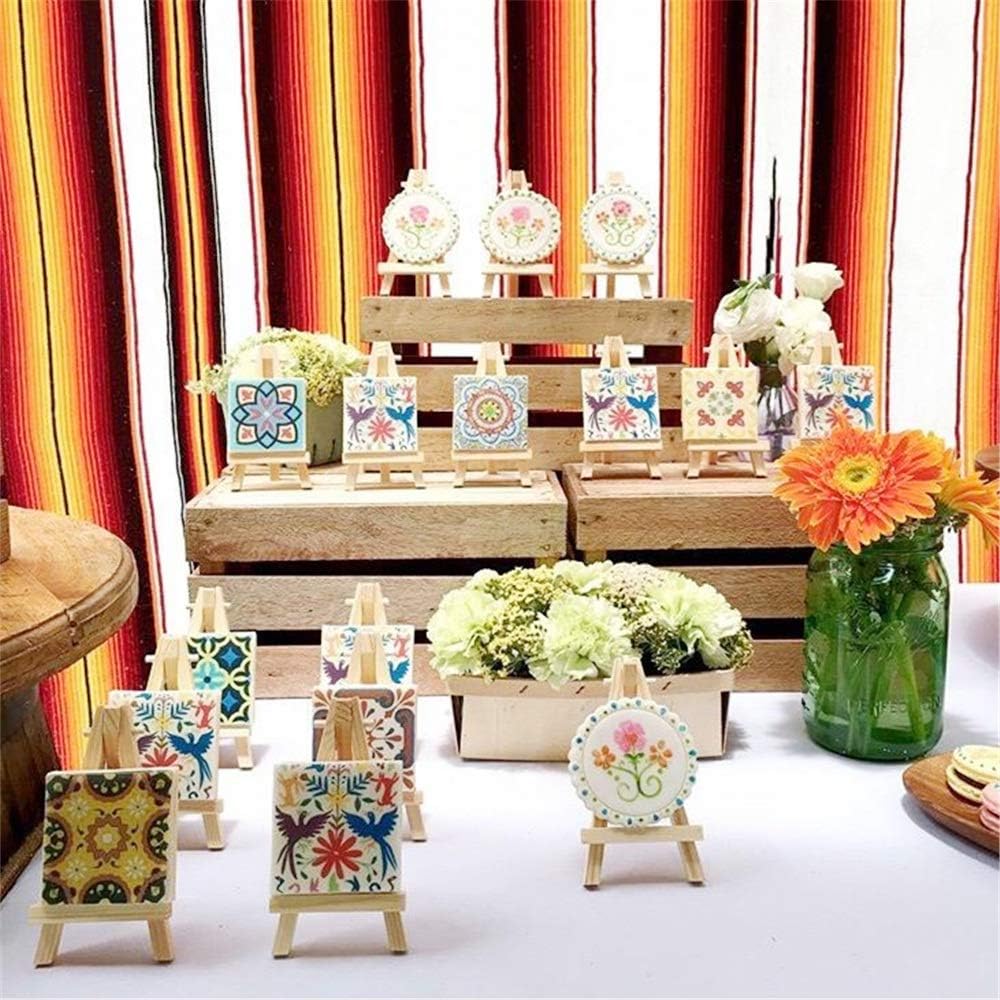 Fellibay Art Display Easel Set 28cm 2Pcs Wooden Portable for Kids