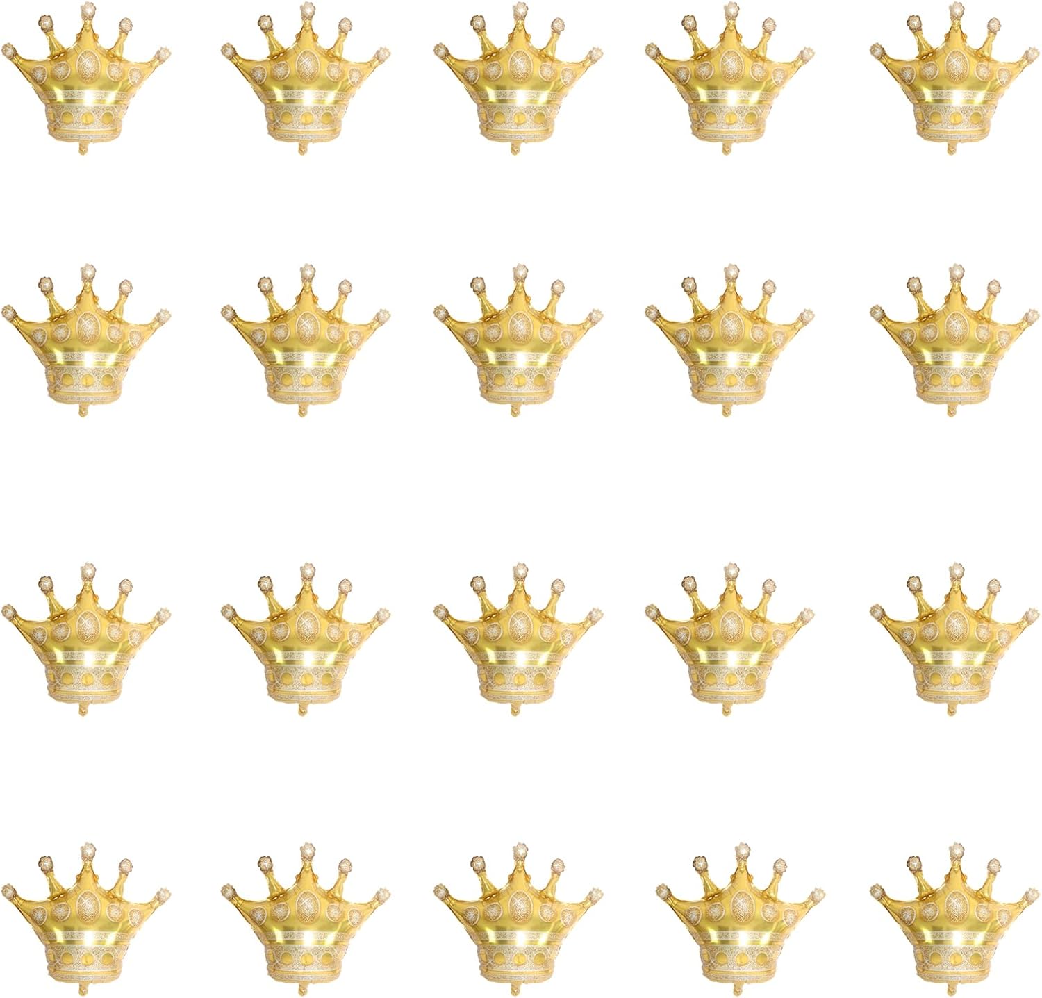 20Pcs Mini Crown Foil Balloons Gold Party Decorations
