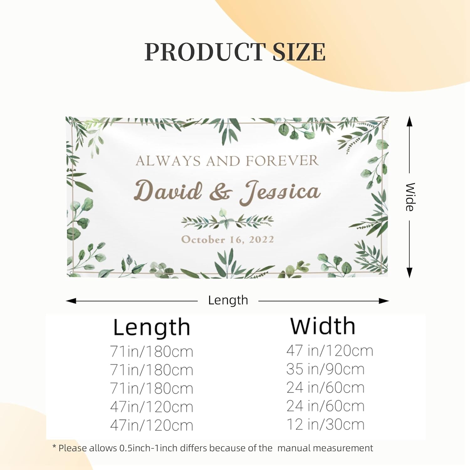 Always Forever Custom Wedding Banner 47x12