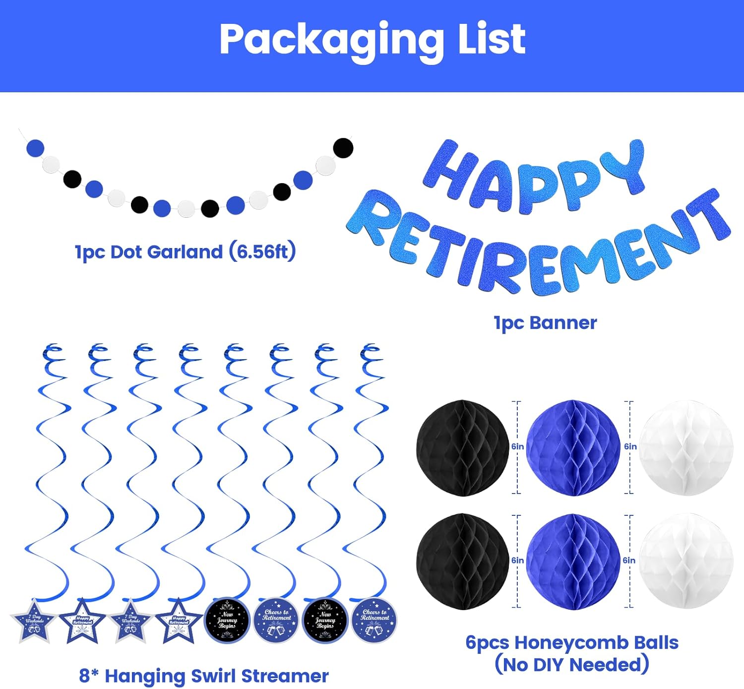 Happy Retirement Party Decorations for Men