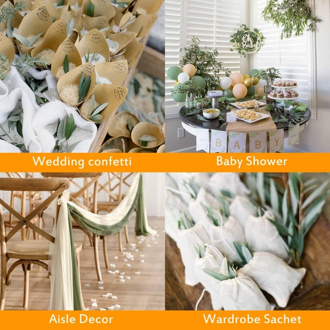 Real Dried Ivory Hydrangea Flower Eucalyptus Petals Confetti