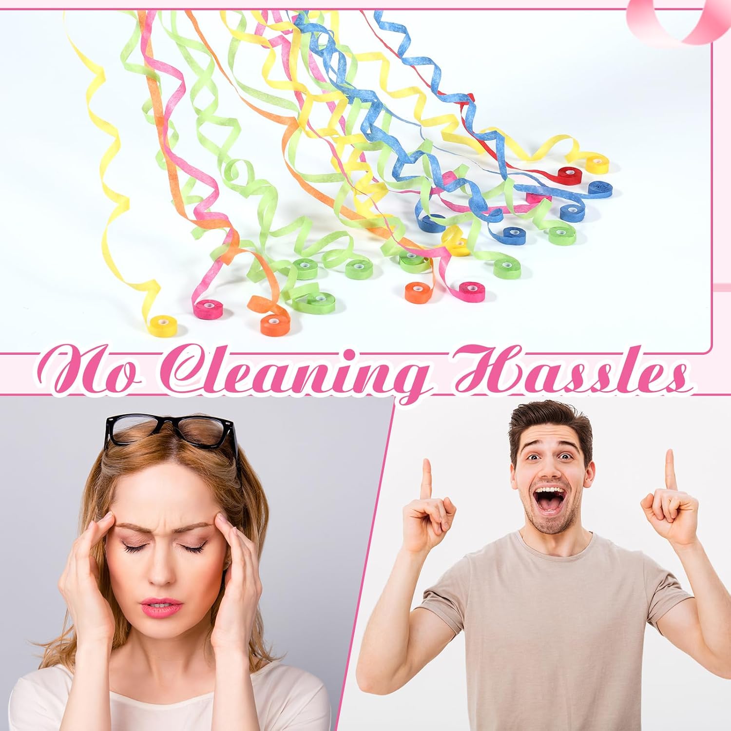 Poen 150 Pcs Streamers Poppers - No Mess Confetti Poppers for Celebrations