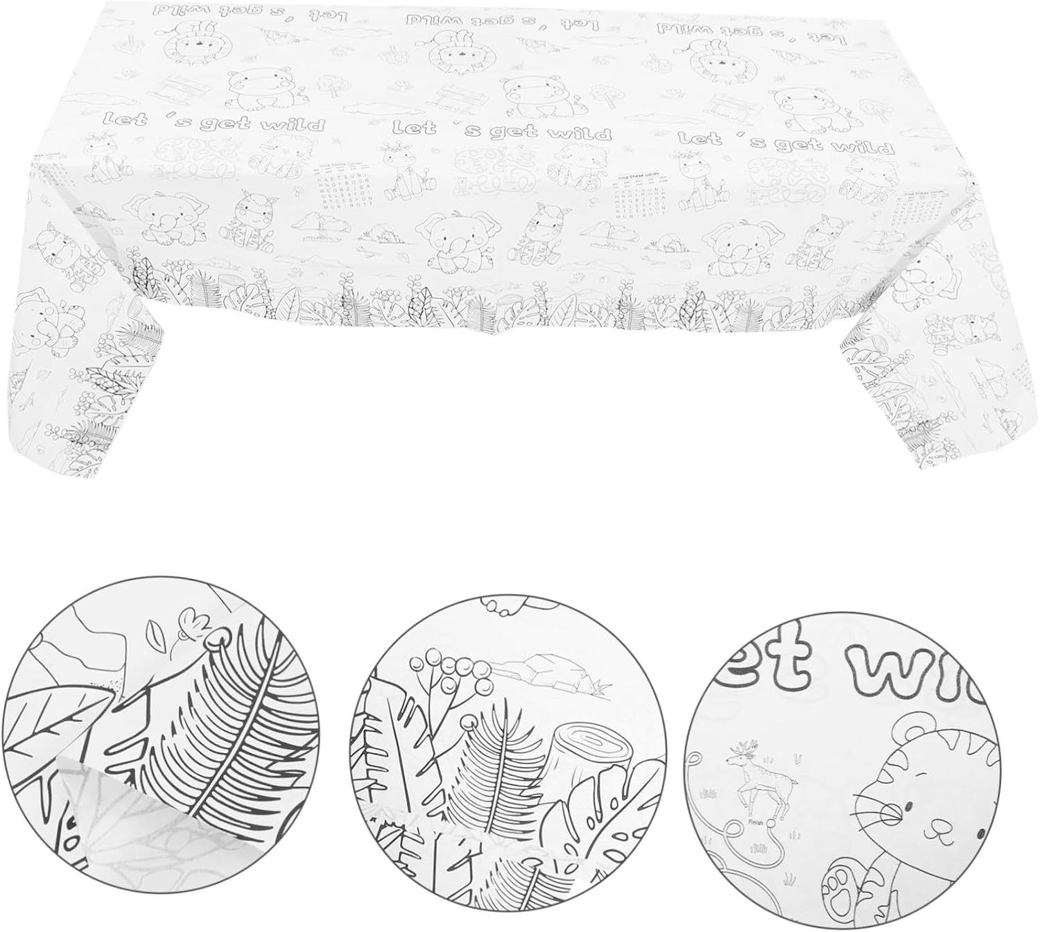 Birthday Zoo Themed Paper Tablecloth for Parties