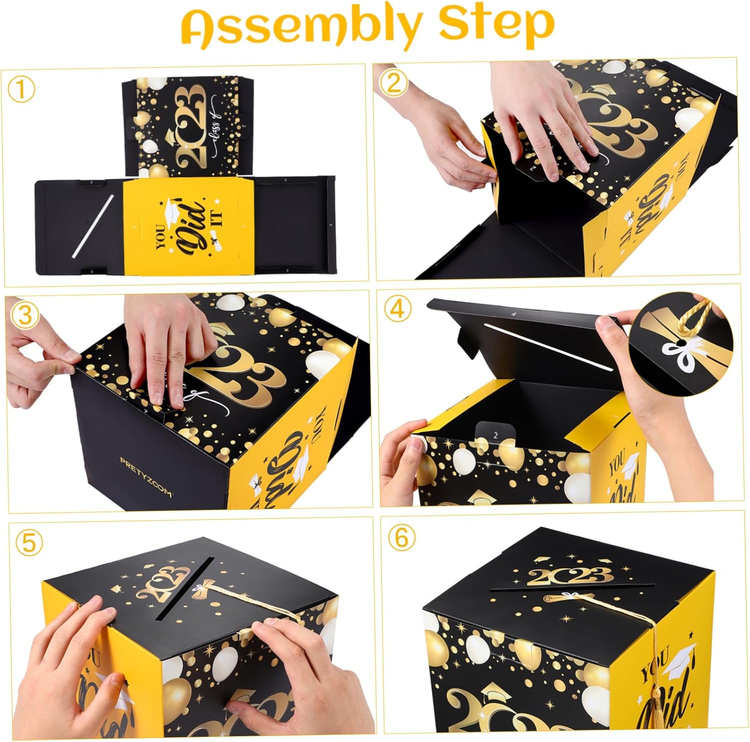PRETYZOOM Graduation Card Boxes Congrats Class of 2024 You Did It