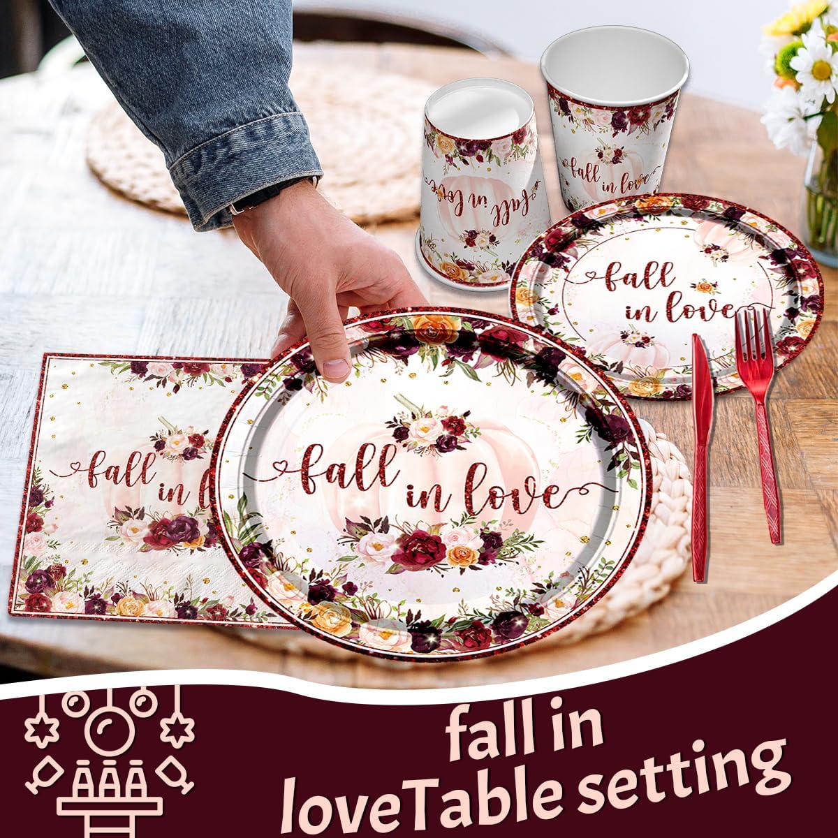 Lenyunge Fall Bridal Shower Party Decor 142pcs Set