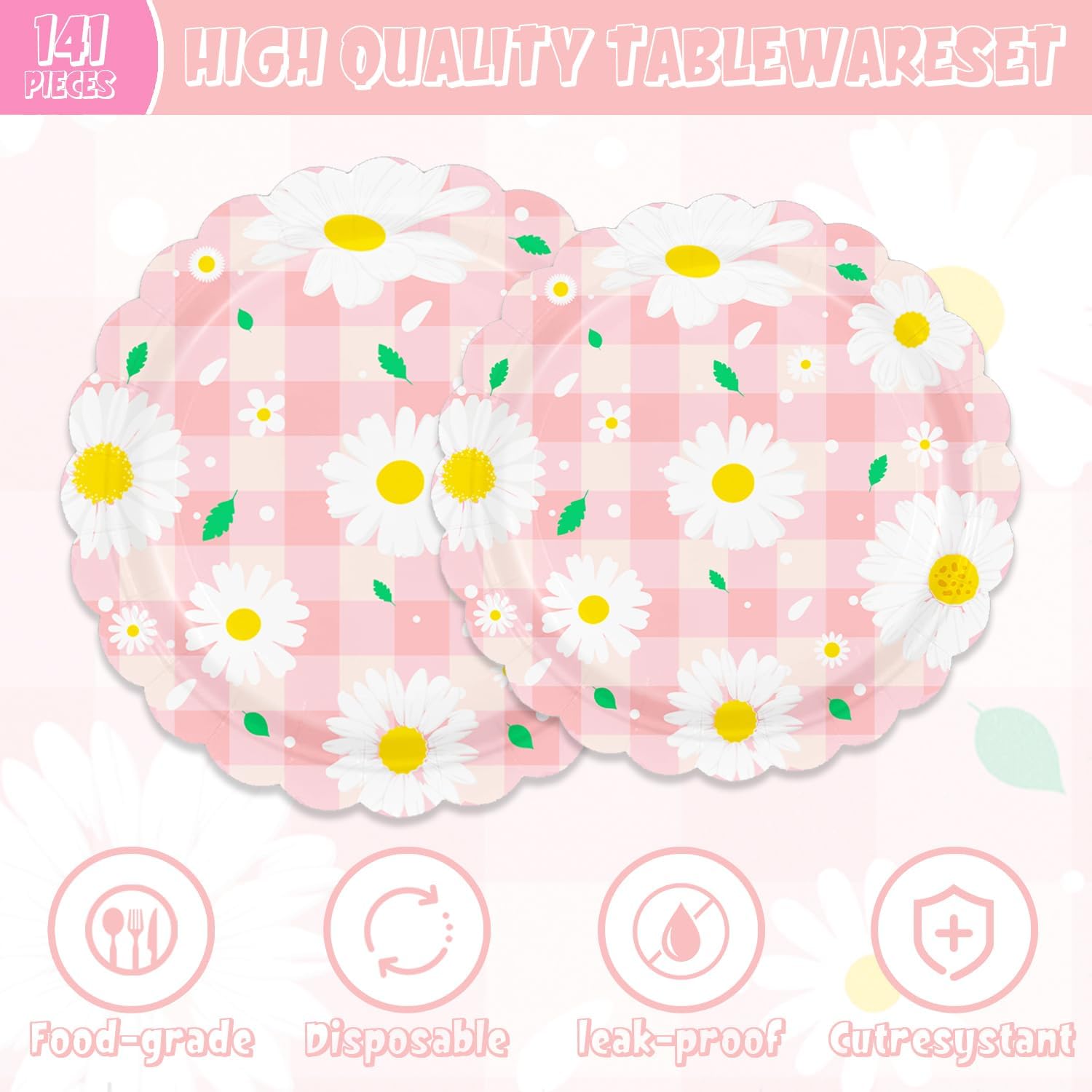 121Pcs Daisy Birthday Party Decorations Set