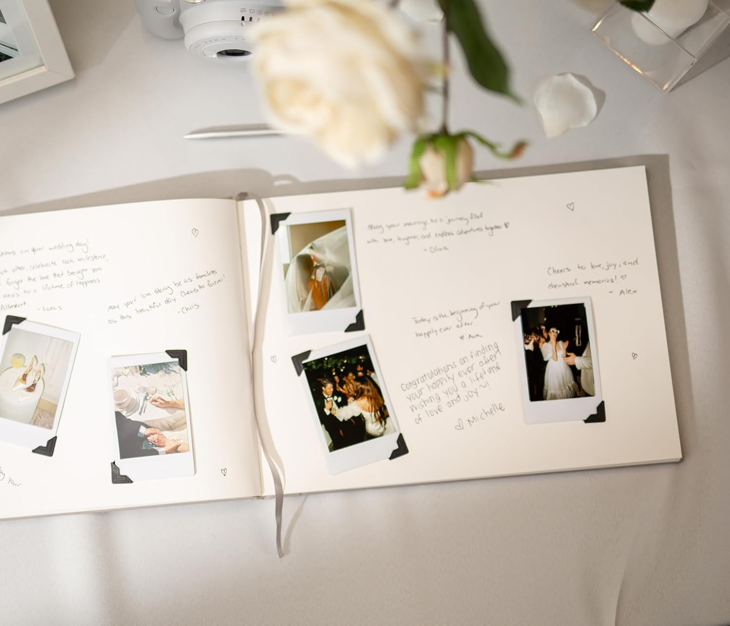 MUUJEE Personalized Guestbook - Charcoal Hard Cover with Bookmark