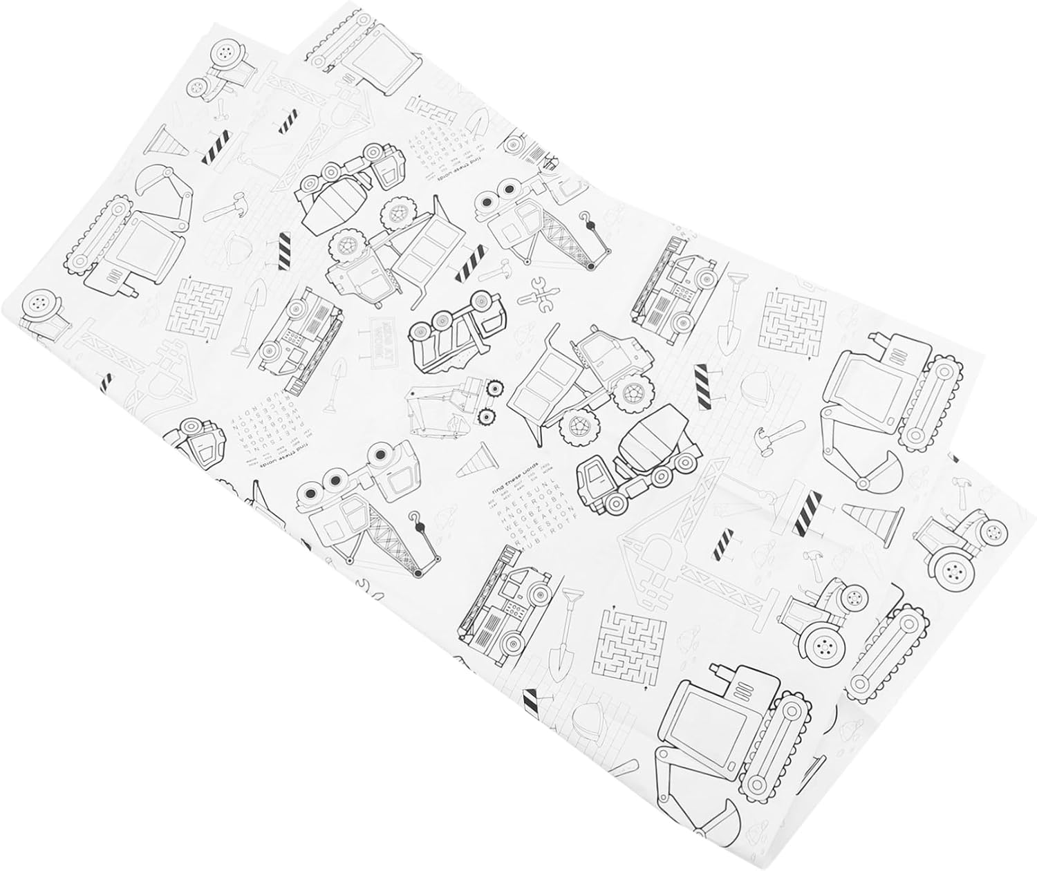 Birthday Tablecloth for Boys and Girls Engineering Vehicle Theme