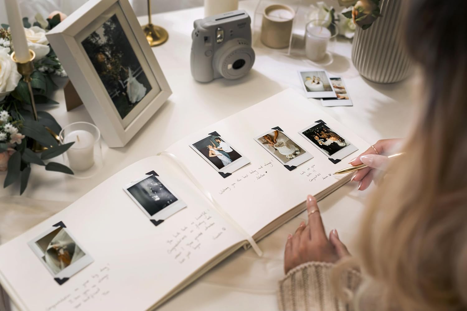 Modern Album Designs Personalized Wedding Book Set - Cream