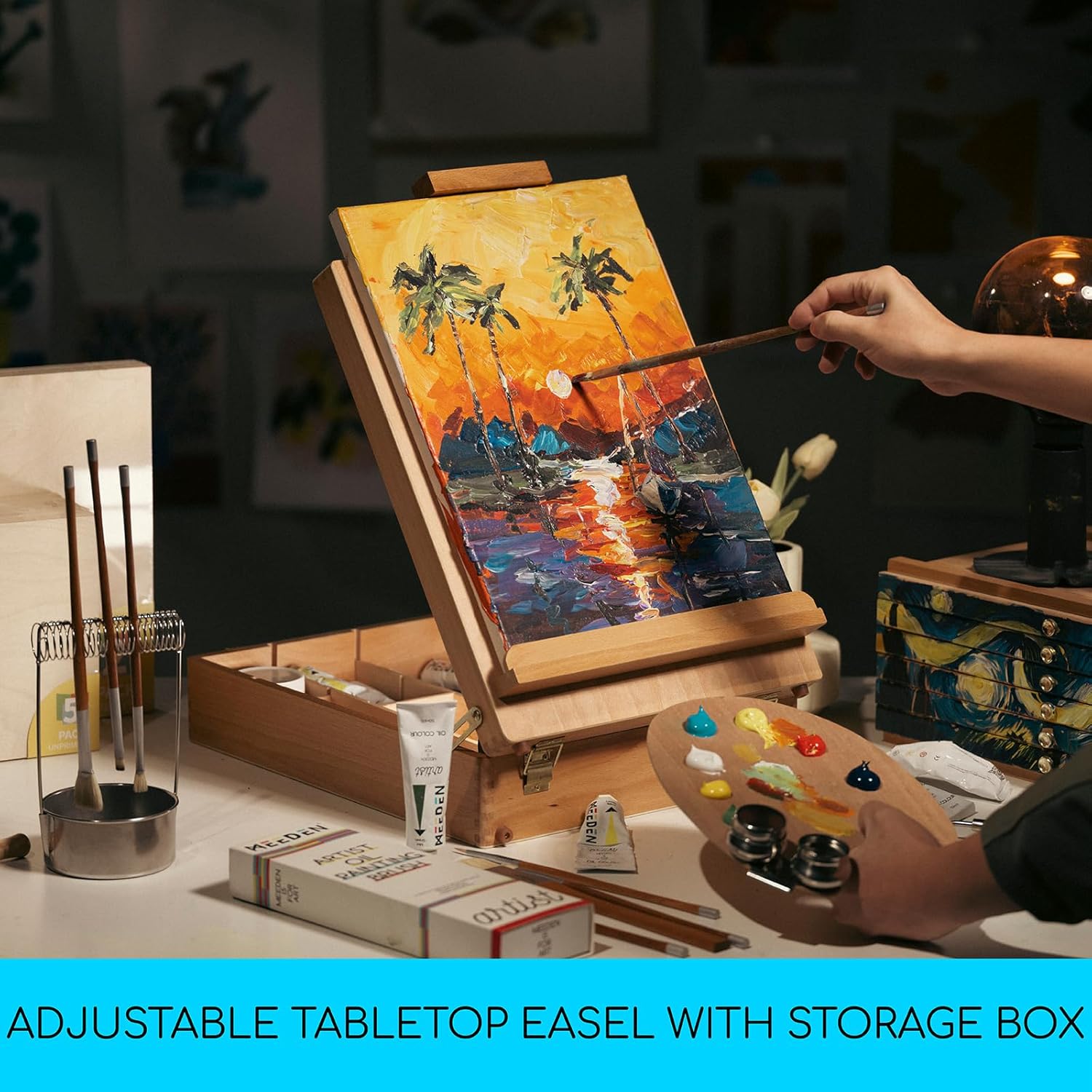 MEEDEN Extra Large Tabletop Easel with Storage Box