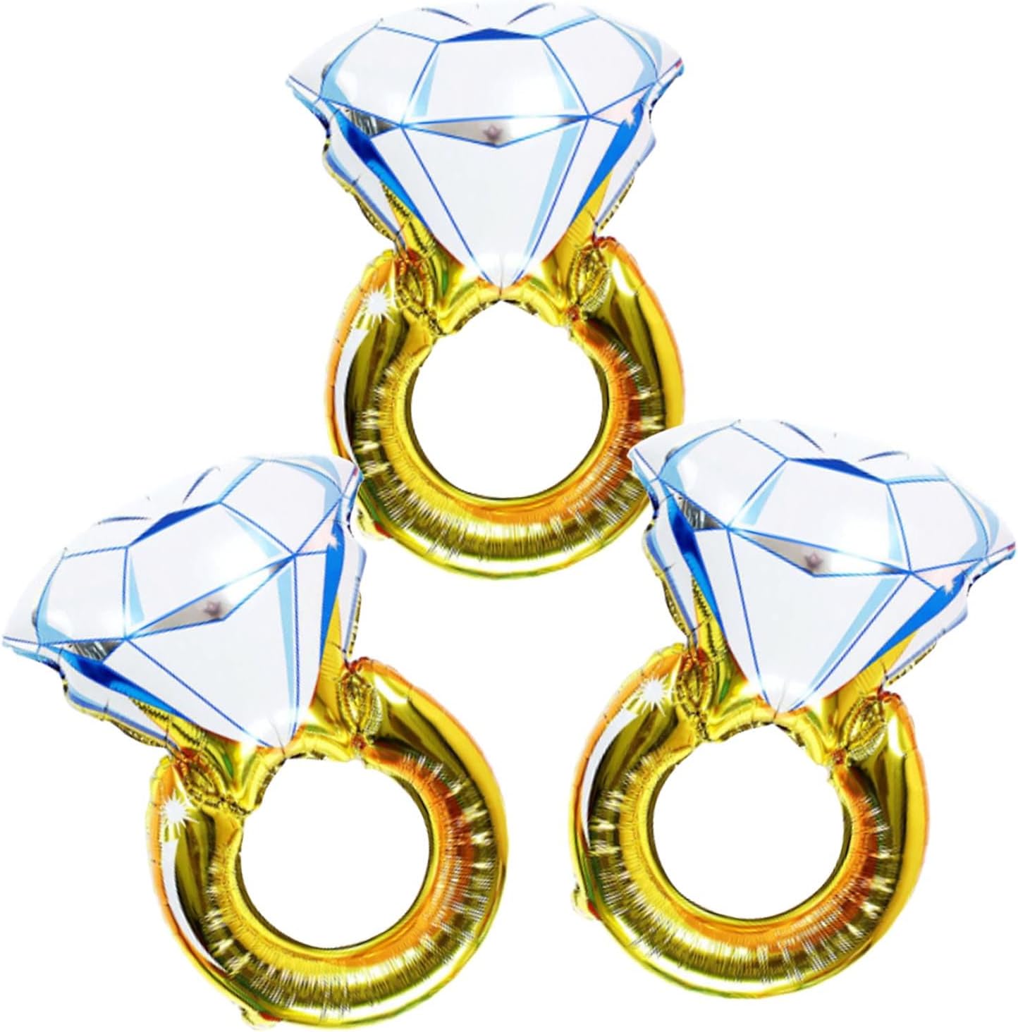 3Pcs Diamond Engagement Mylar Balloons Wedding Party Decorations