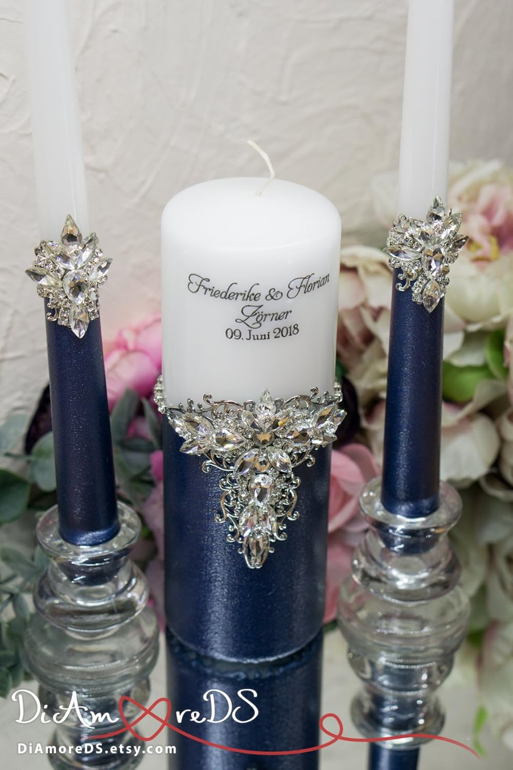 Personalized Unity Candle Set for Wedding