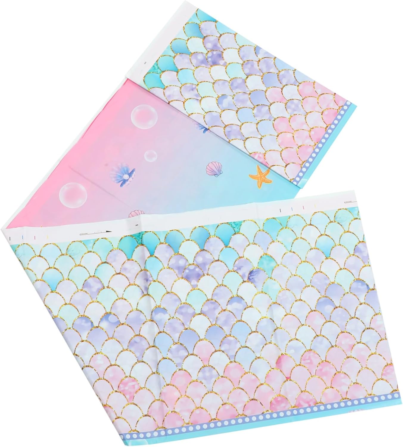 MAGICLULU Mermaid Themed Birthday Party Tablecloth for Boys and Girls