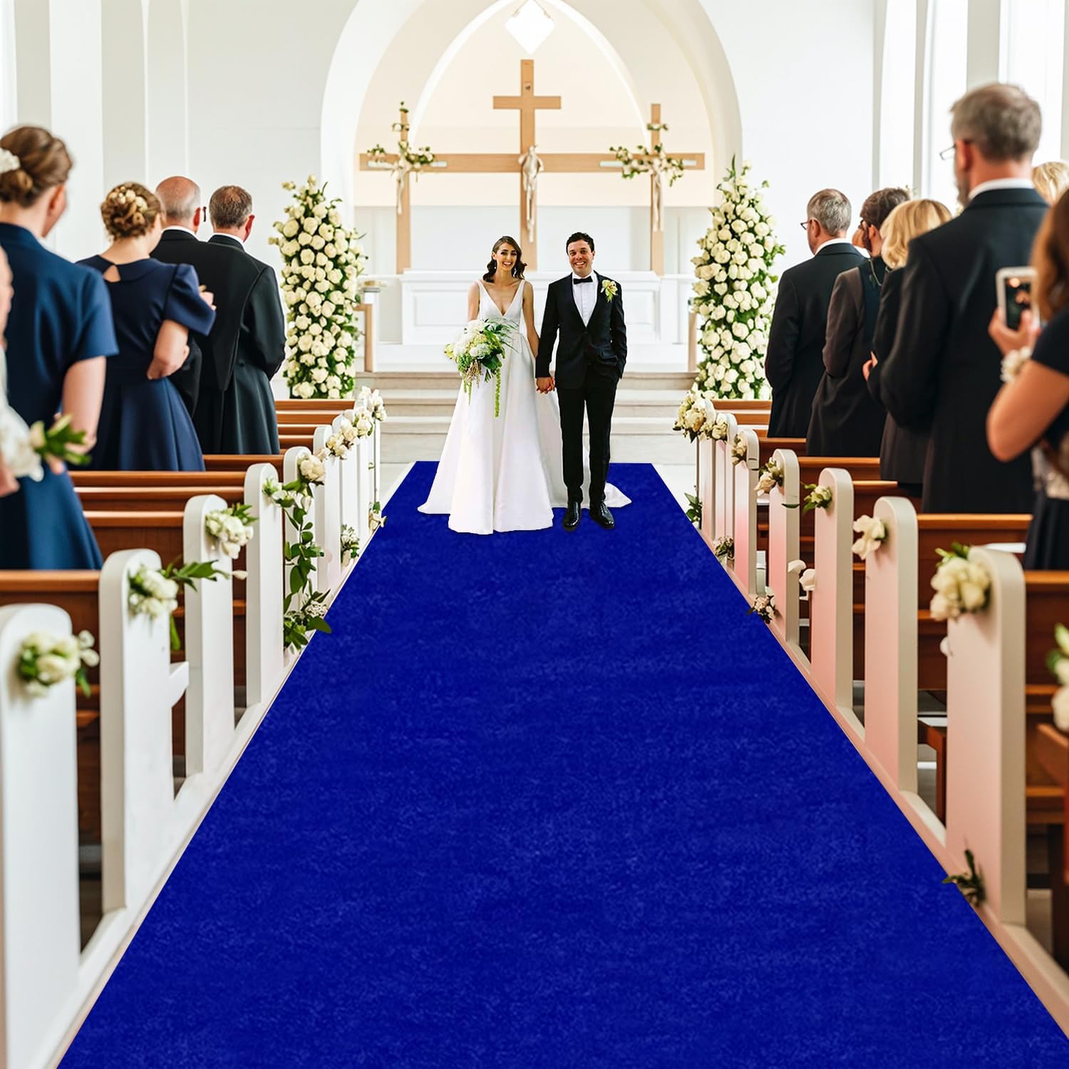 MODFUNS Royal Blue Velvet Aisle Runner 5x20FT Wedding Carpet