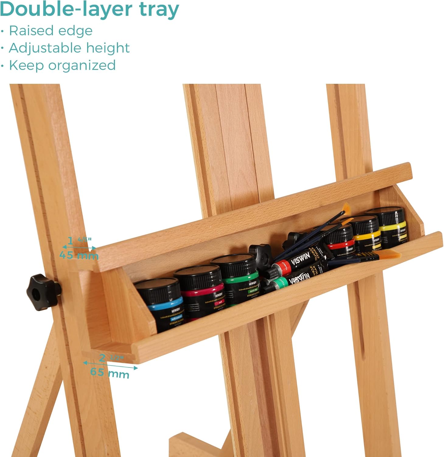 VISWIN Large Adjustable H-Frame Easel with Storage Tray