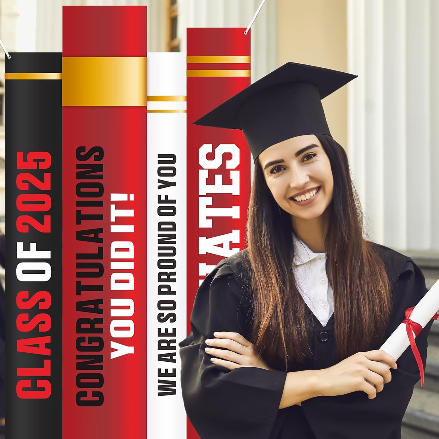Class of 2025 Graduation Banner Red