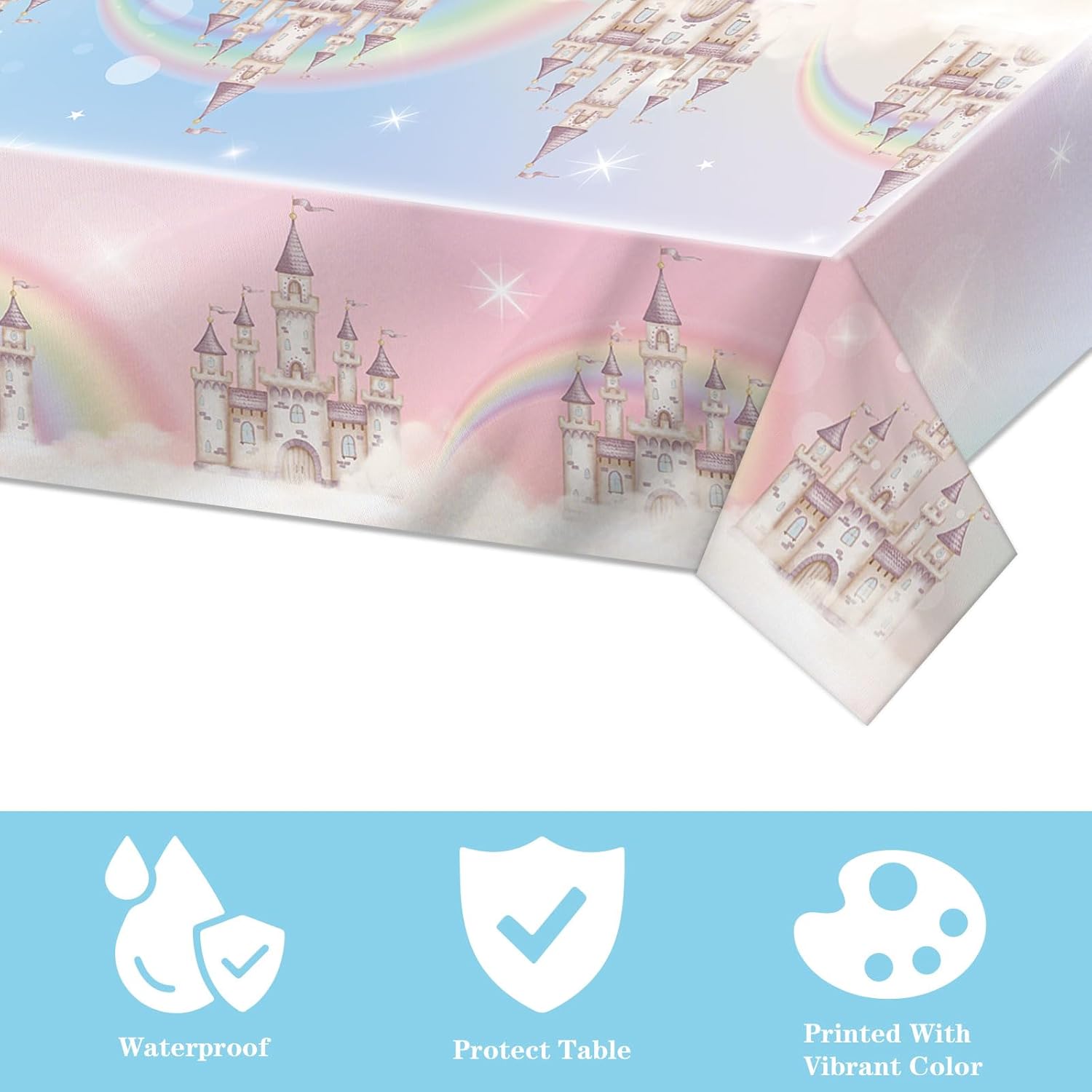 Princess Castle Tablecloth for Birthday Parties and Picnic