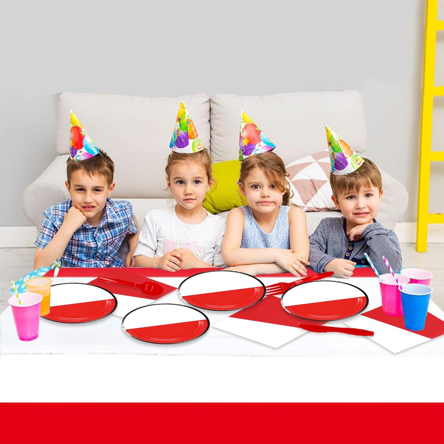 121pcs Pocket Party Supplies Pack Includes Napkins Plates Tablecloth Utensils