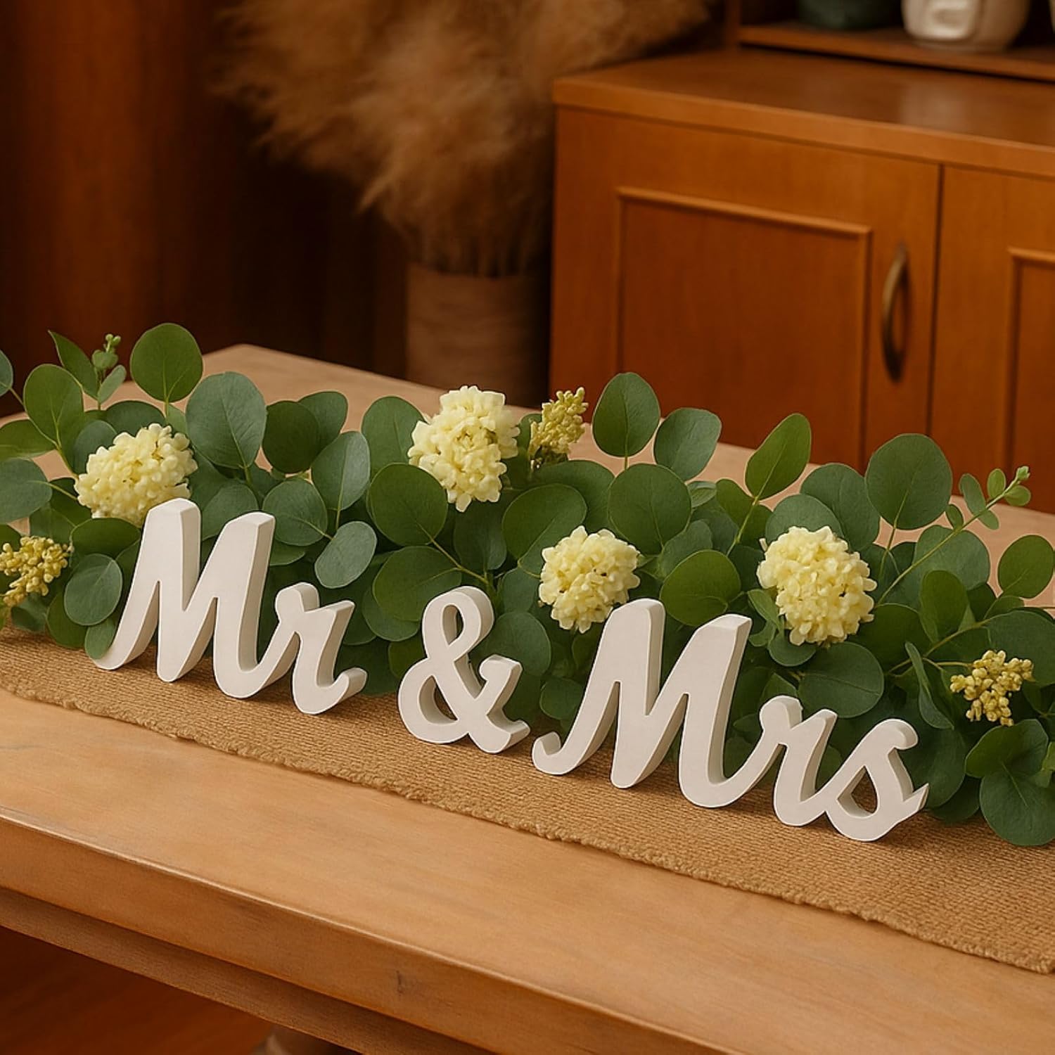 Mr And Mrs Wooden Table Sign for Wedding Reception