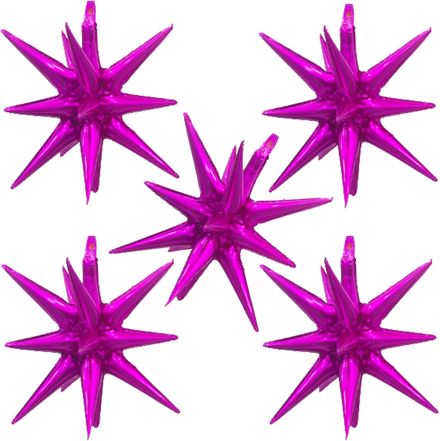 5 Pcs Hot Pink Star Balloons for Party Decorations