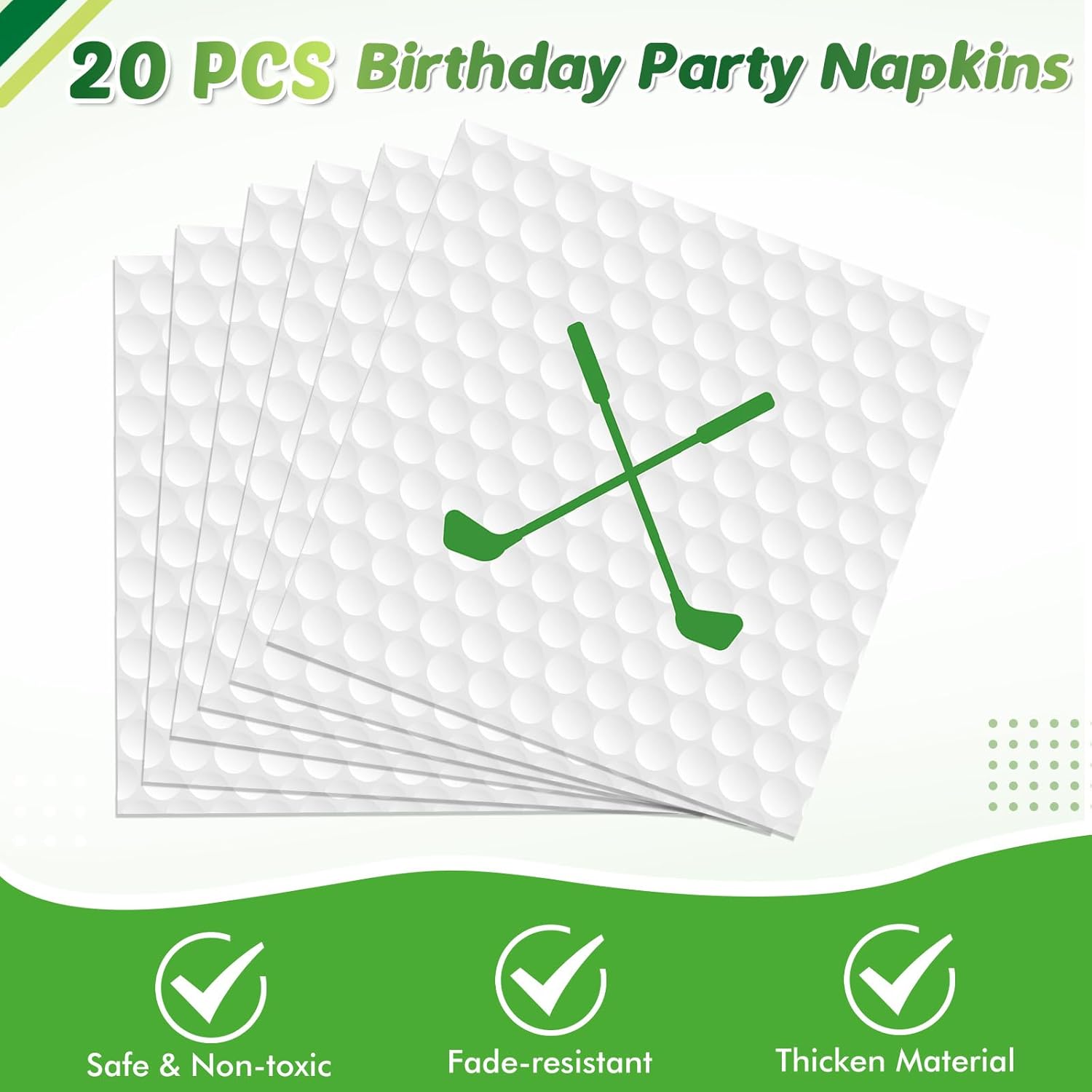 Golf Party Plates Napkins Tablecloth 62PCS Set