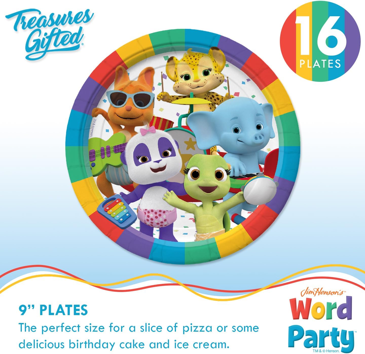Treasures Gifted Word Party Birthday Decor Plates Napkins Set