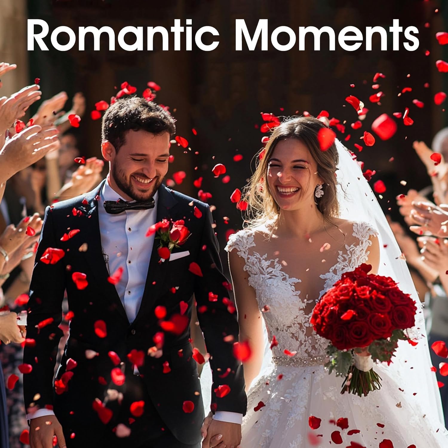 340PCS Real Red Rose Petals Dried Confetti