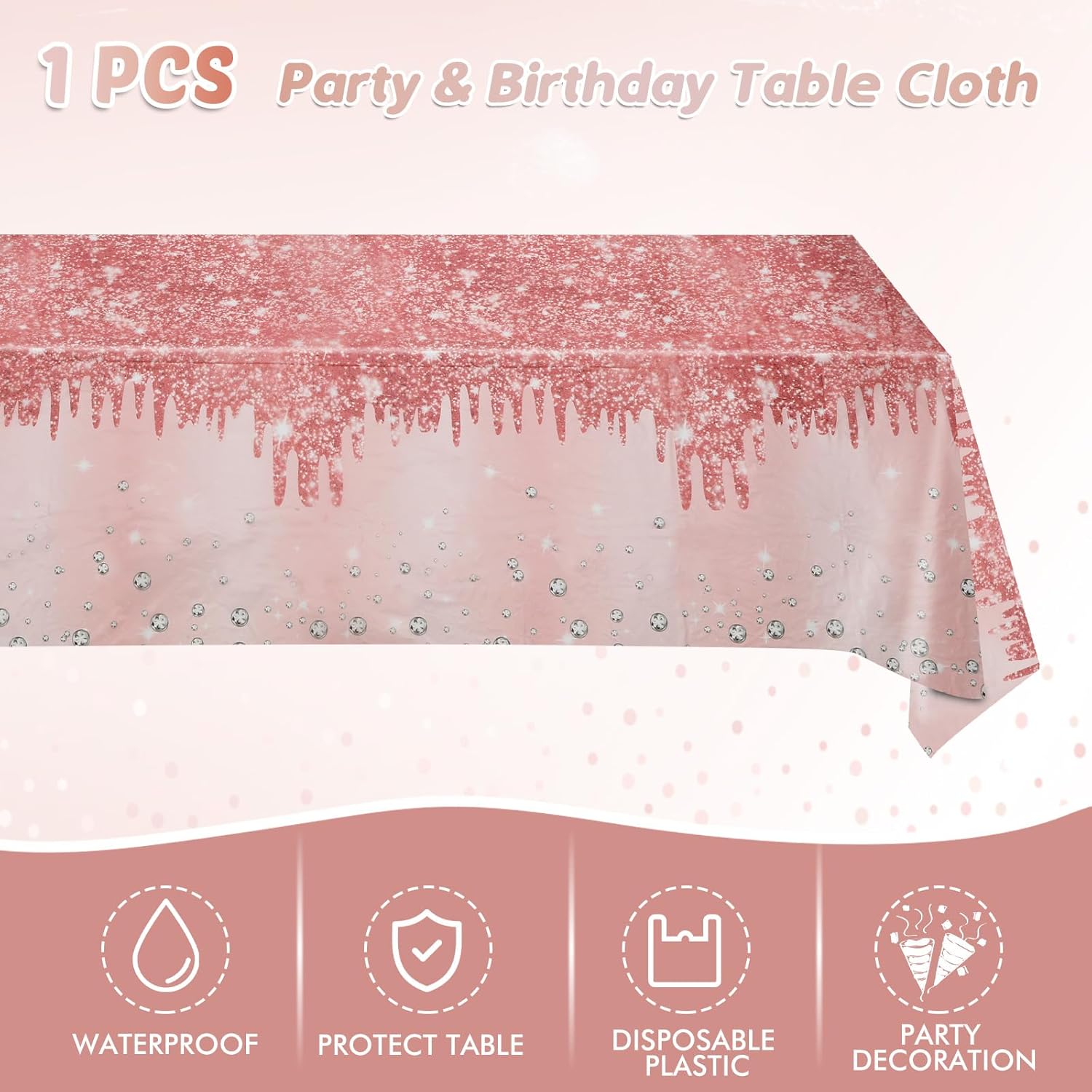 Pink Rose Gold Birthday Party Decor Set for Women